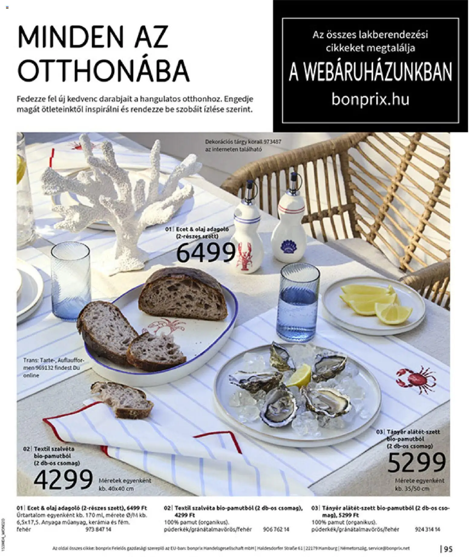 Bonprix akciós ujság - amely érvényes a következő dátumtól: 30.03.2026 | Oldal: 97 | Termékek: Ecet, Tányér, Olaj
