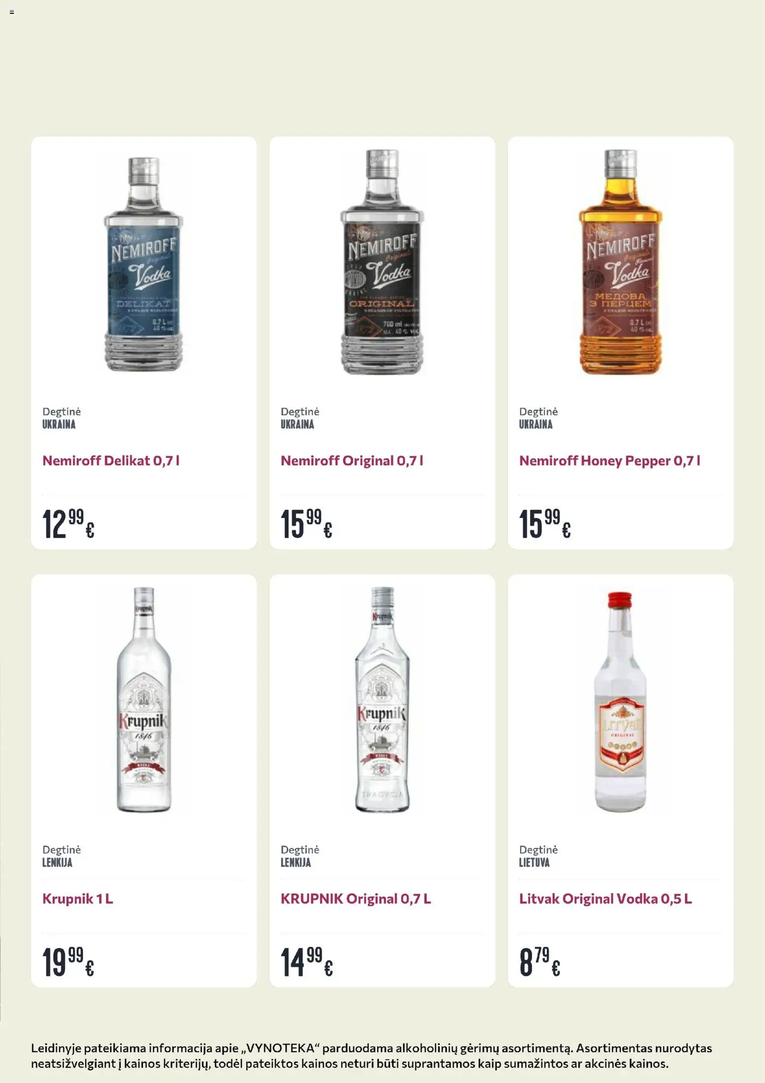 VYNOTEKA akcijos nuo 23.03.2026 | Puslapis: 3 | Prekių: Degtinė