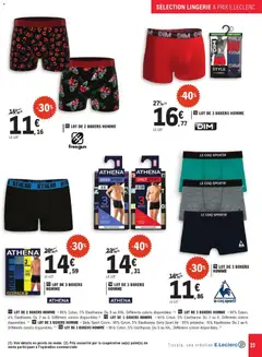 E.Leclerc - Prévisualisation de LOT DE 2 BOXERS HOMME, 95% Coton, 5% Elasthanne. Du S au XXL. Différents coloris disponibles. valide à partir de 10.02.2026 | Page: 23 | Produits: Coton