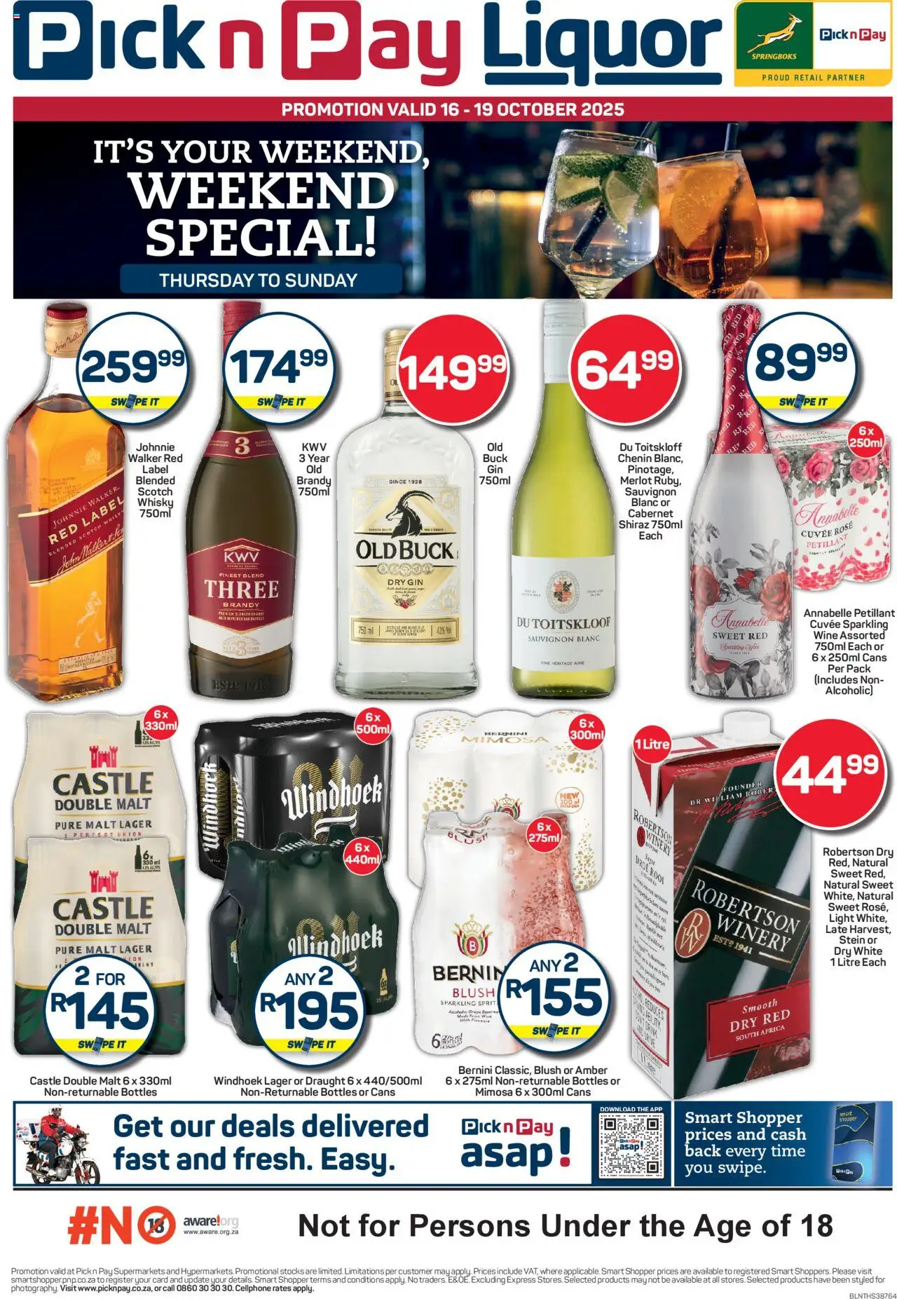 New Pick n Pay catalogue – valid from 16.10.2025 | Page: 1 | Products: Brandy, Light, Blush, Gin