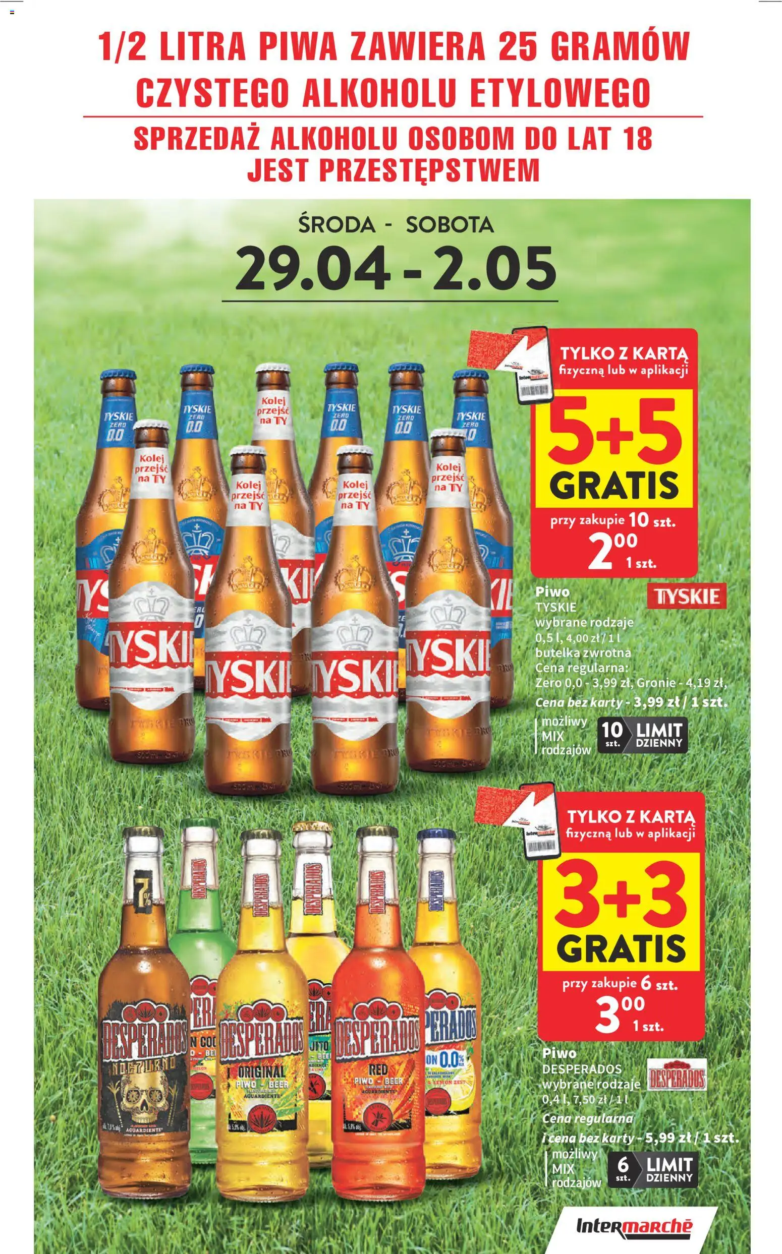 Intermarche gazetka od 29.04.2026 | Strona: 3 | Produkty: Karta, Tyskie, Piwo