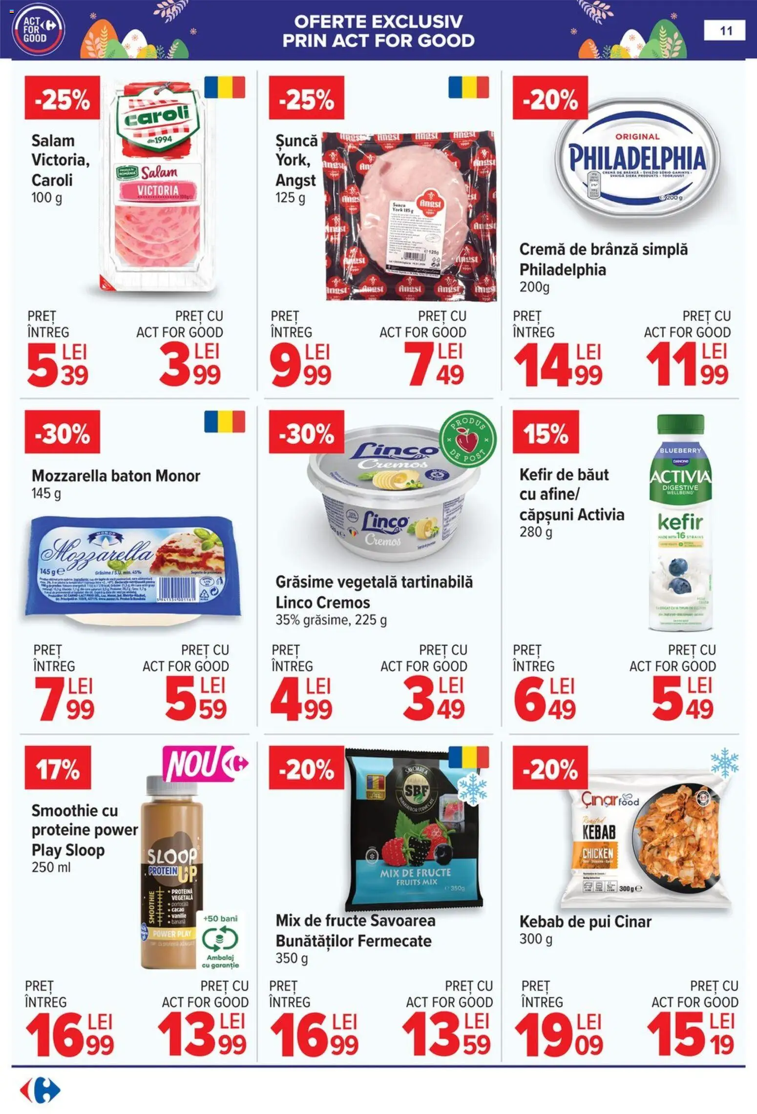 Noul catalog Carrefour – valabil de la 06.04.2026 | Pagină: 17 | Produse: Masaüstü kılıfı, Șuncă, Cremă de brânză, Fructe
