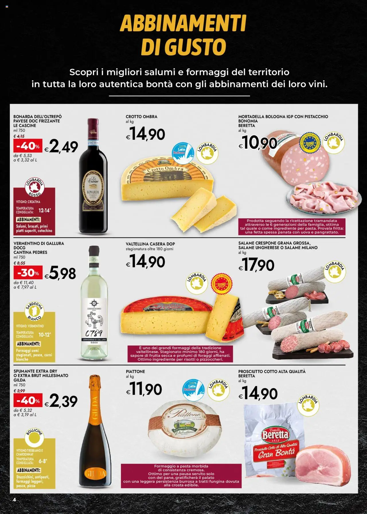 Volantino bennet del 16.10.2025 | Pagina: 4 | Prodotti: Salame, Pizza, Frutta, Cotechino