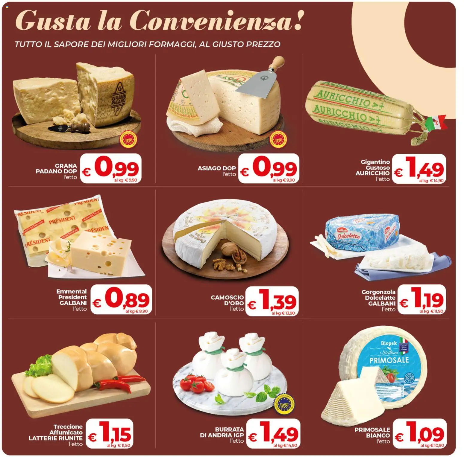 Volantino COOP del 29.01.2026 | Pagina: 10 | Prodotti: Grana Padano, Gorgonzola, Burrata, Emmental