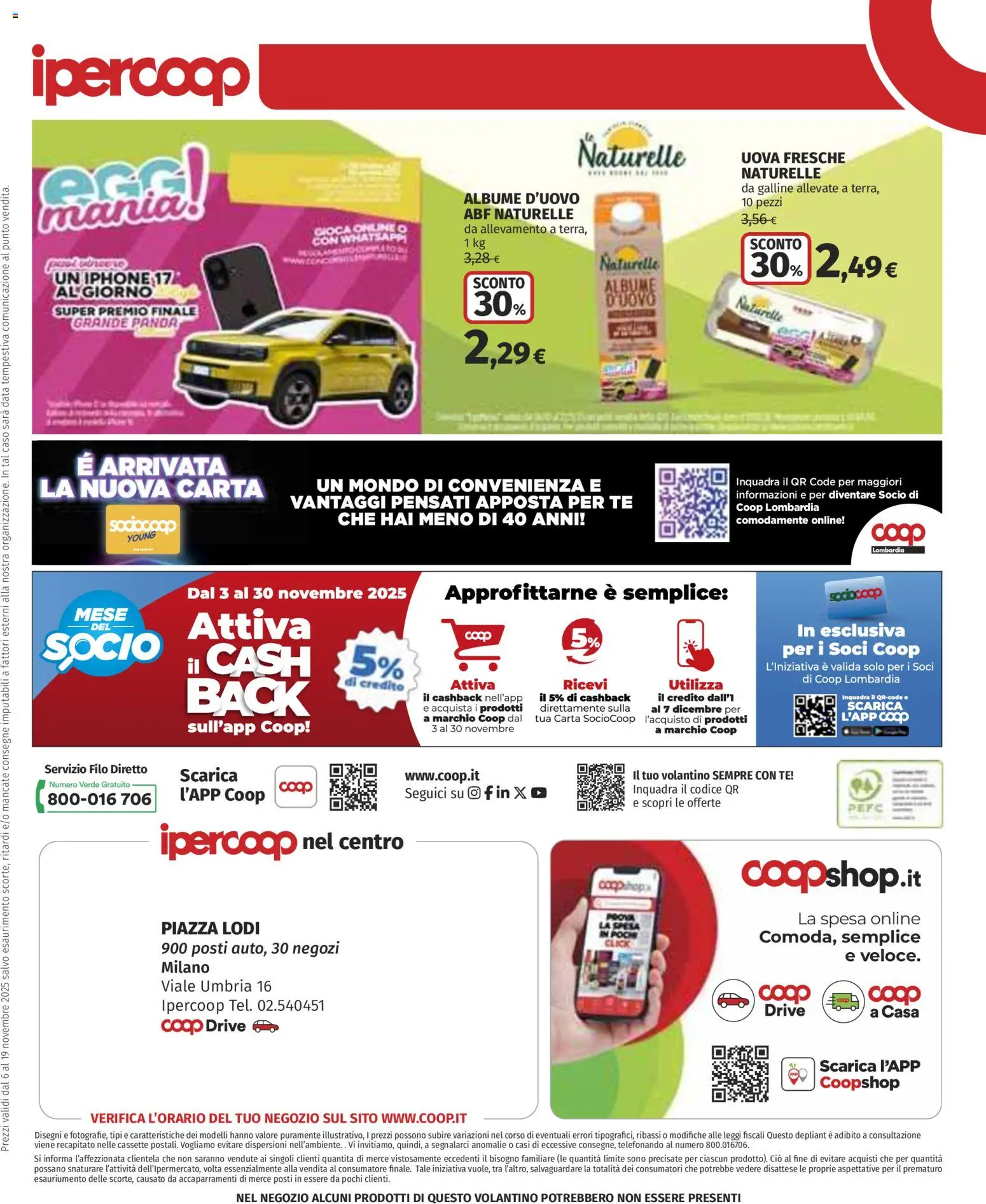 Volantino Ipercoop del 06.11.2025 | Pagina: 49 | Prodotti: Uova, Iphone, Tè, Data