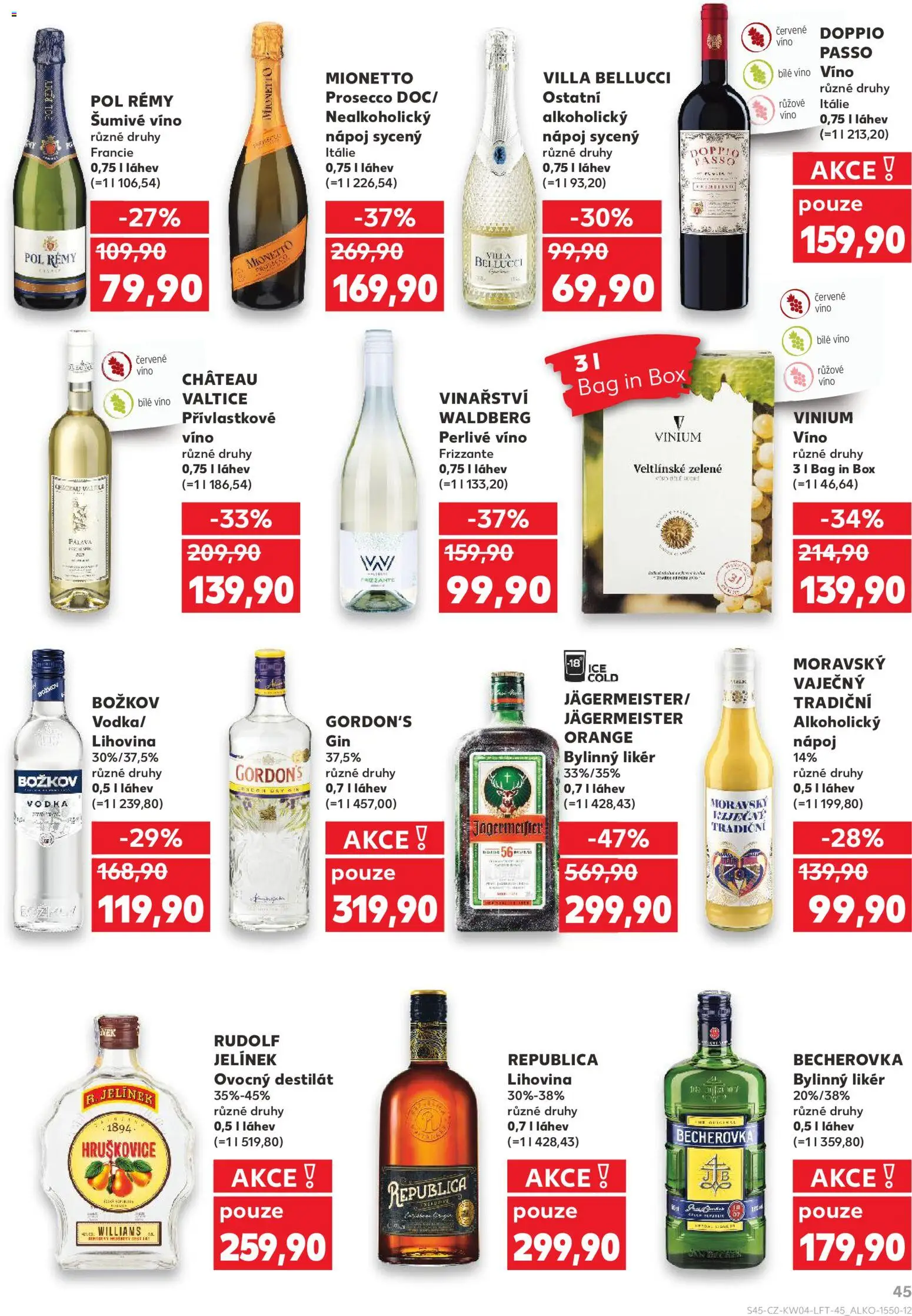 Kaufland leták - Praha 8 od 21.01.2026 | Strana: 45 | Produkty: Box, Mionetto, Likér, Jelínek