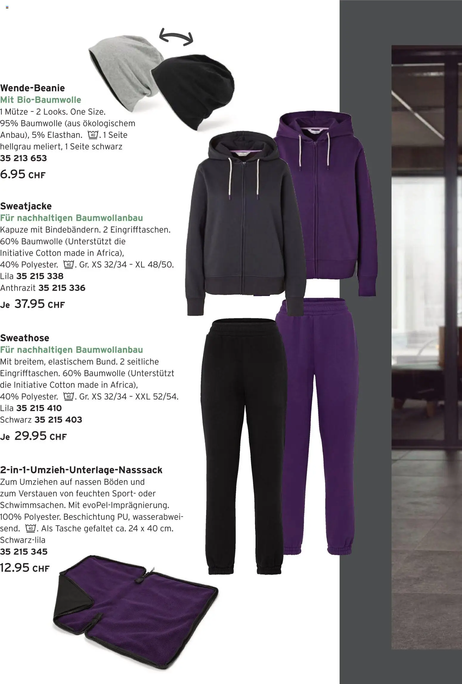 Tchibo Aktionen – gültig ab 05.01.2026 | Seite: 28 | Produkte: Tasche, Sweathose, Sweatjacke