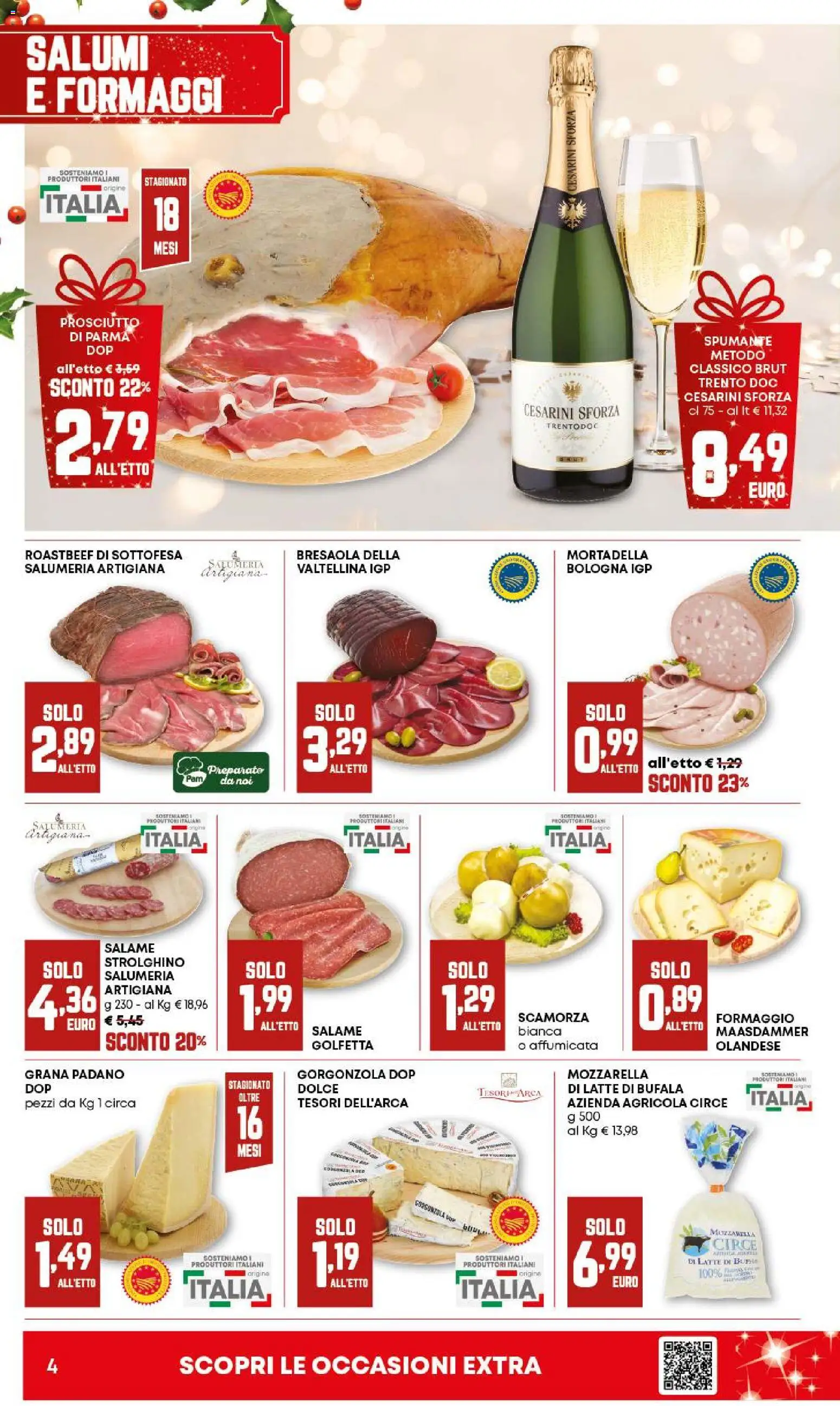 Volantino PAM del 18.12.2025 | Pagina: 4 | Prodotti: Salame, Formaggio, Spumante, Grana Padano