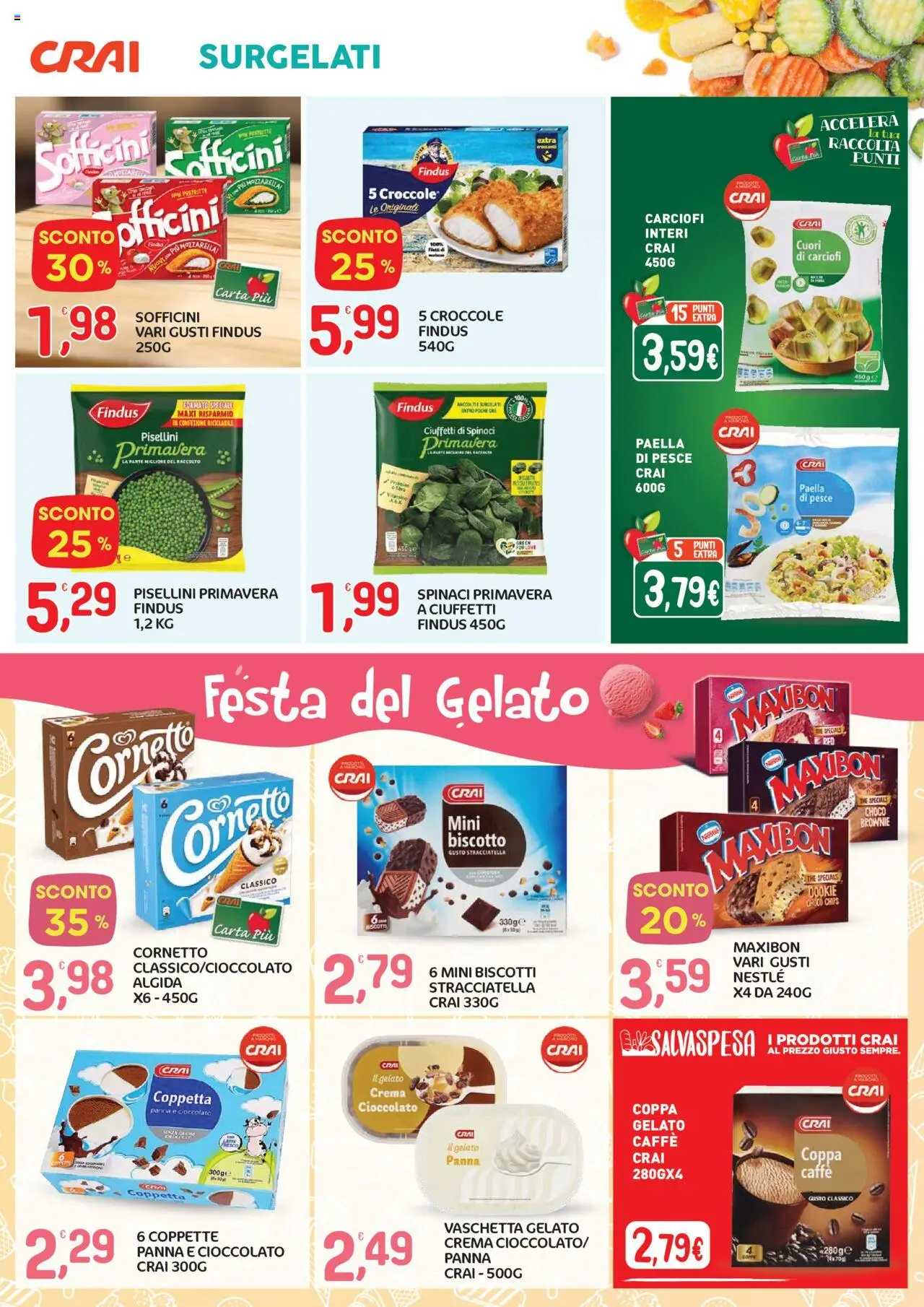 Volantino CRAI del 07.08.2025 | Pagina: 3 | Prodotti: Cioccolato, Pesce, Carciofi, Stracciatella
