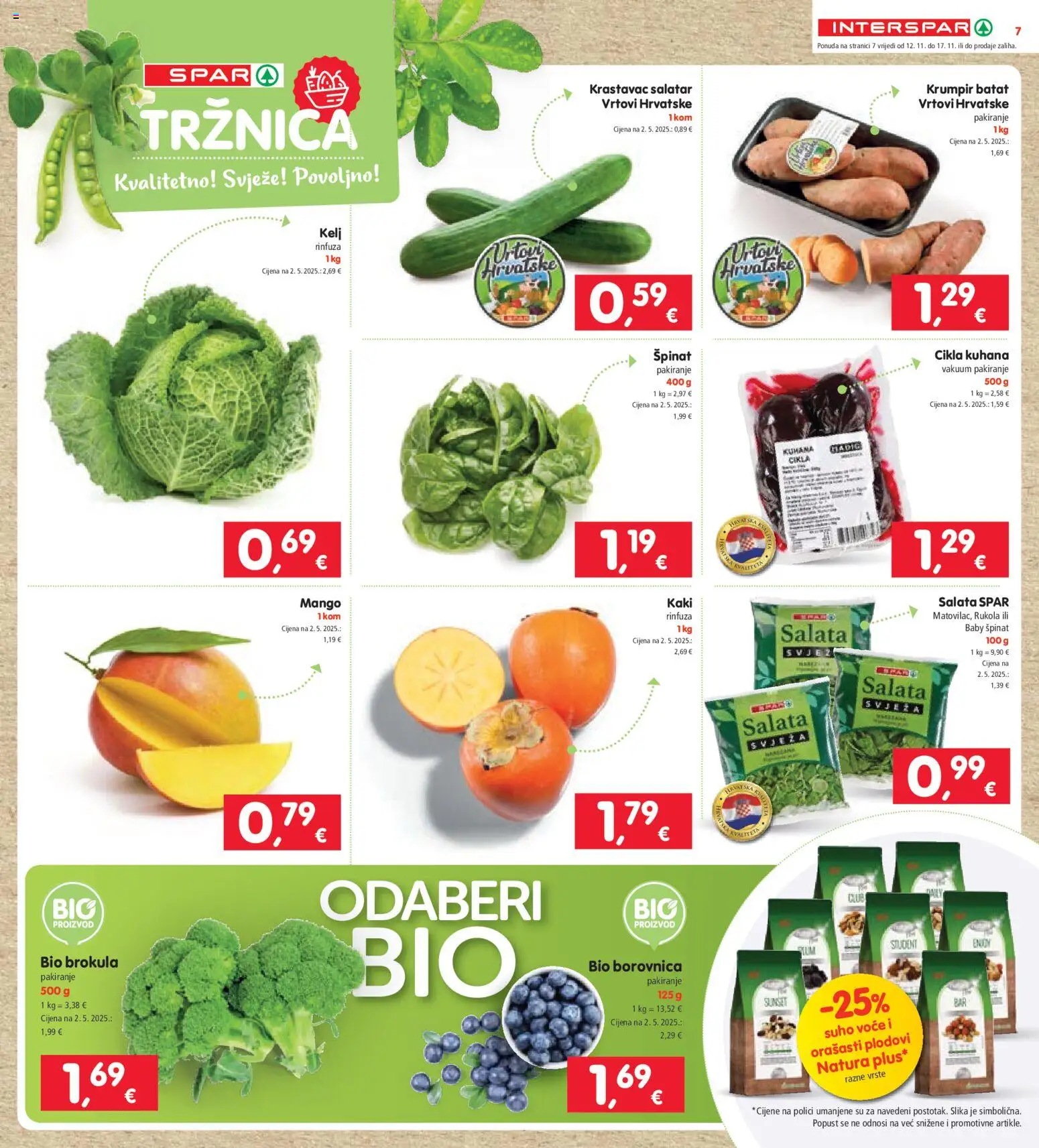Interspar katalog | vrijedi od 12.11.2025 | Stranica: 7 | Proizvodi: Brokula, Krumpir, Mango, Kaki