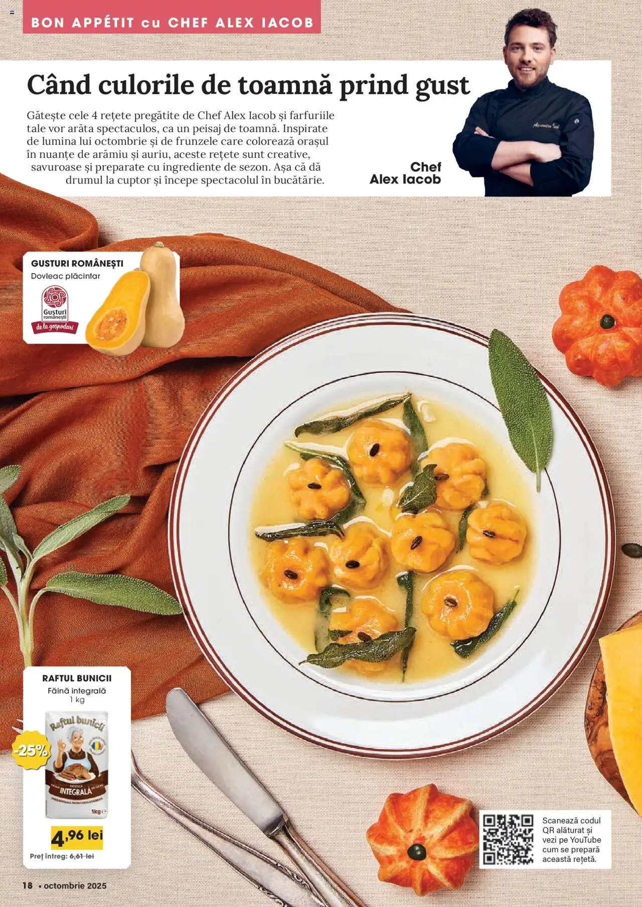 Noul catalog Mega Image – valabil de la 02.10.2025 | Pagină: 18 | Produse: Dovleac, Tavuk suyu, Cuptor, Făină