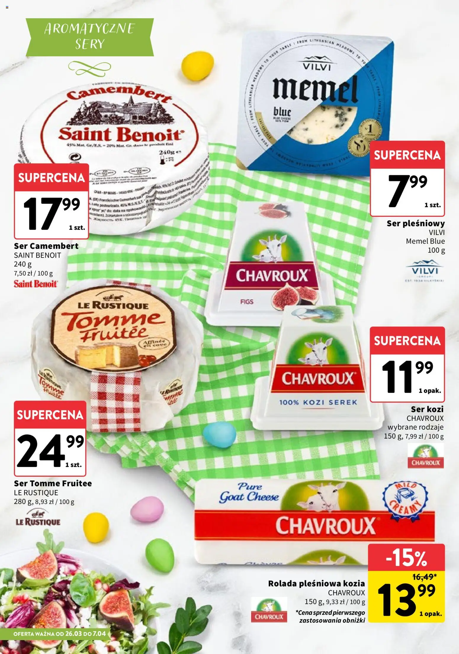 Intermarche gazetka - Delikatesy od 26.03.2026 | Strona: 6 | Produkty: Ser pleśniowy, Rolada, Camembert, Sery