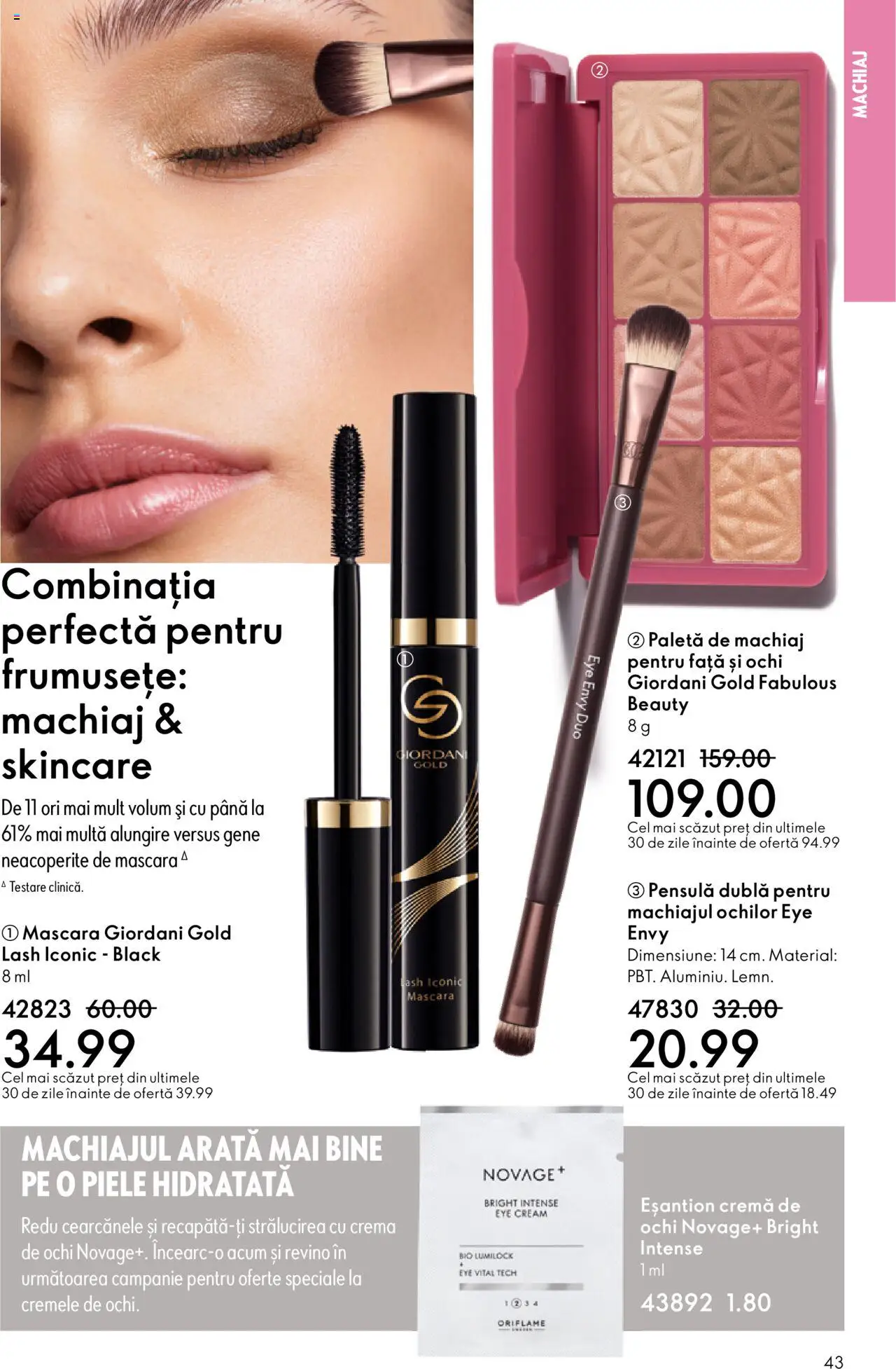 Noul catalog Oriflame – valabil de la 22.10.2025 | Pagină: 43 | Produse: Şerit ödül, Machiaj, Mascara, Cremă