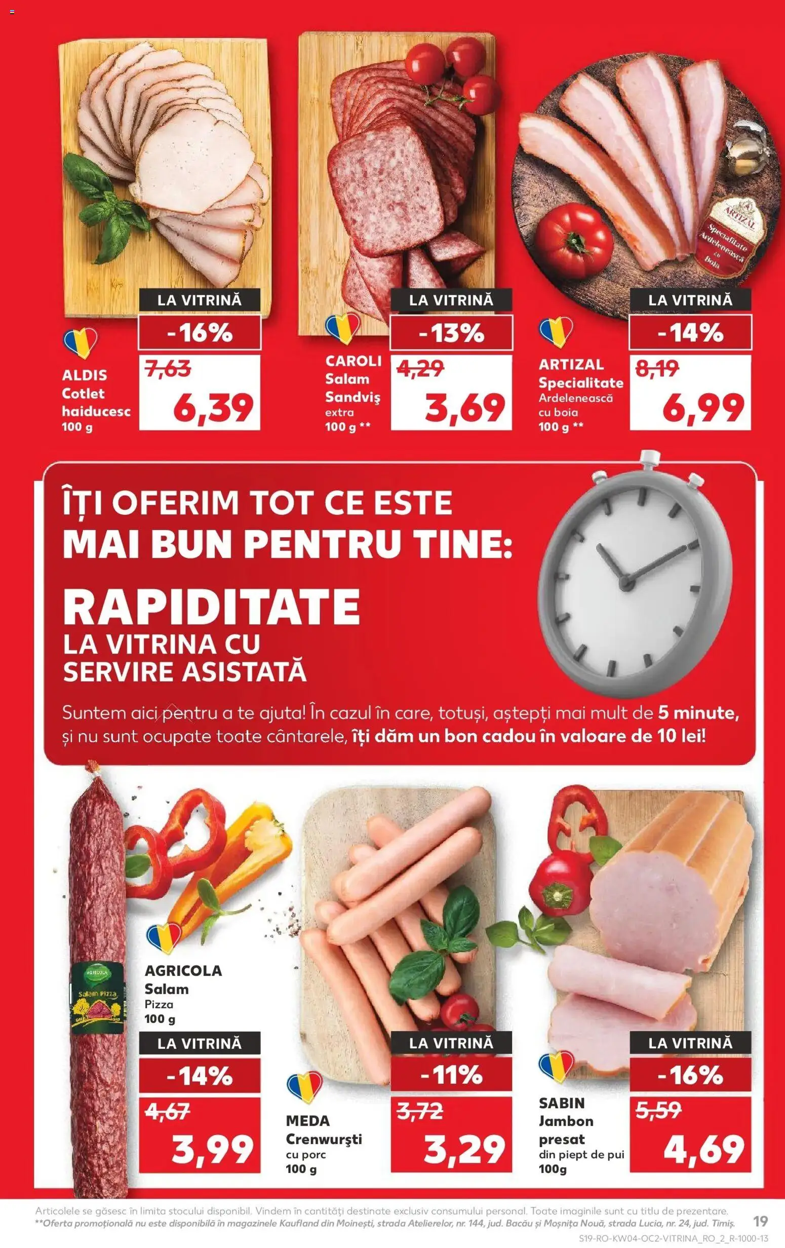 Noul catalog Kaufland – valabil de la 21.01.2026 | Pagină: 19 | Produse: Bahçe aydınlatması, Vitrină, Salam, Pizza