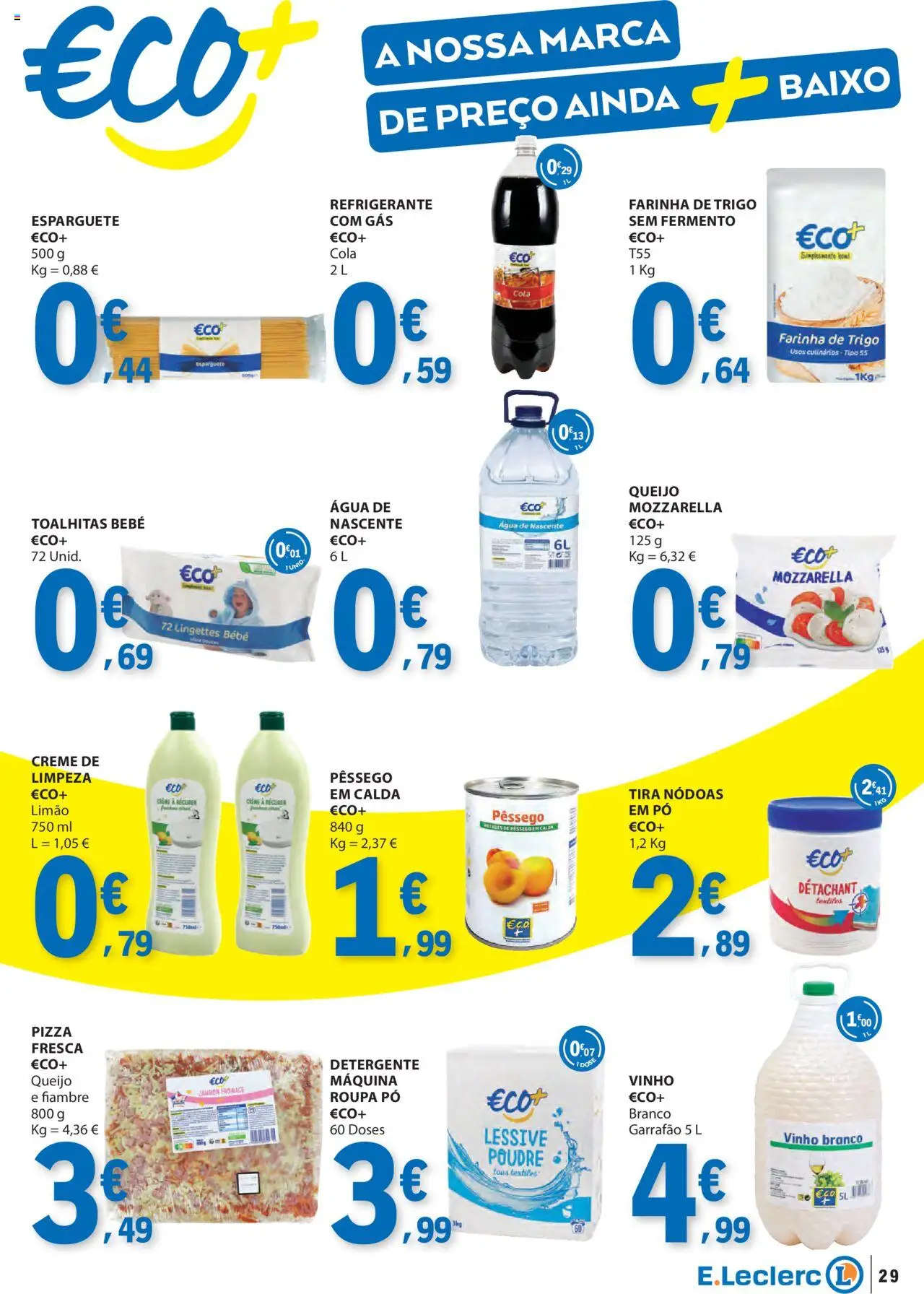 E.Leclerc - Folheto Semanal │ válido de 26.06.2025 | Página: 29 | Produtos: Esparguete, Farinha de trigo, Detergente, Queijo