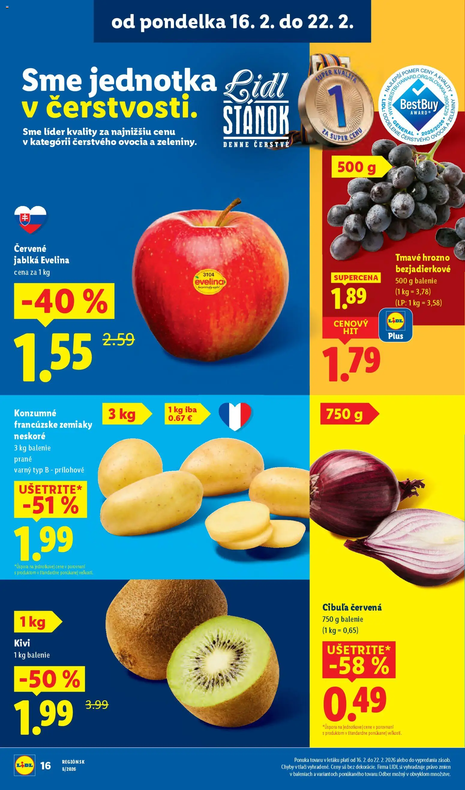 Nové Lidl akcie – leták je platný od 19.02.2026 | Strana: 48 | Produkty: Jablká, Apple, Zemiaky, Hrozno