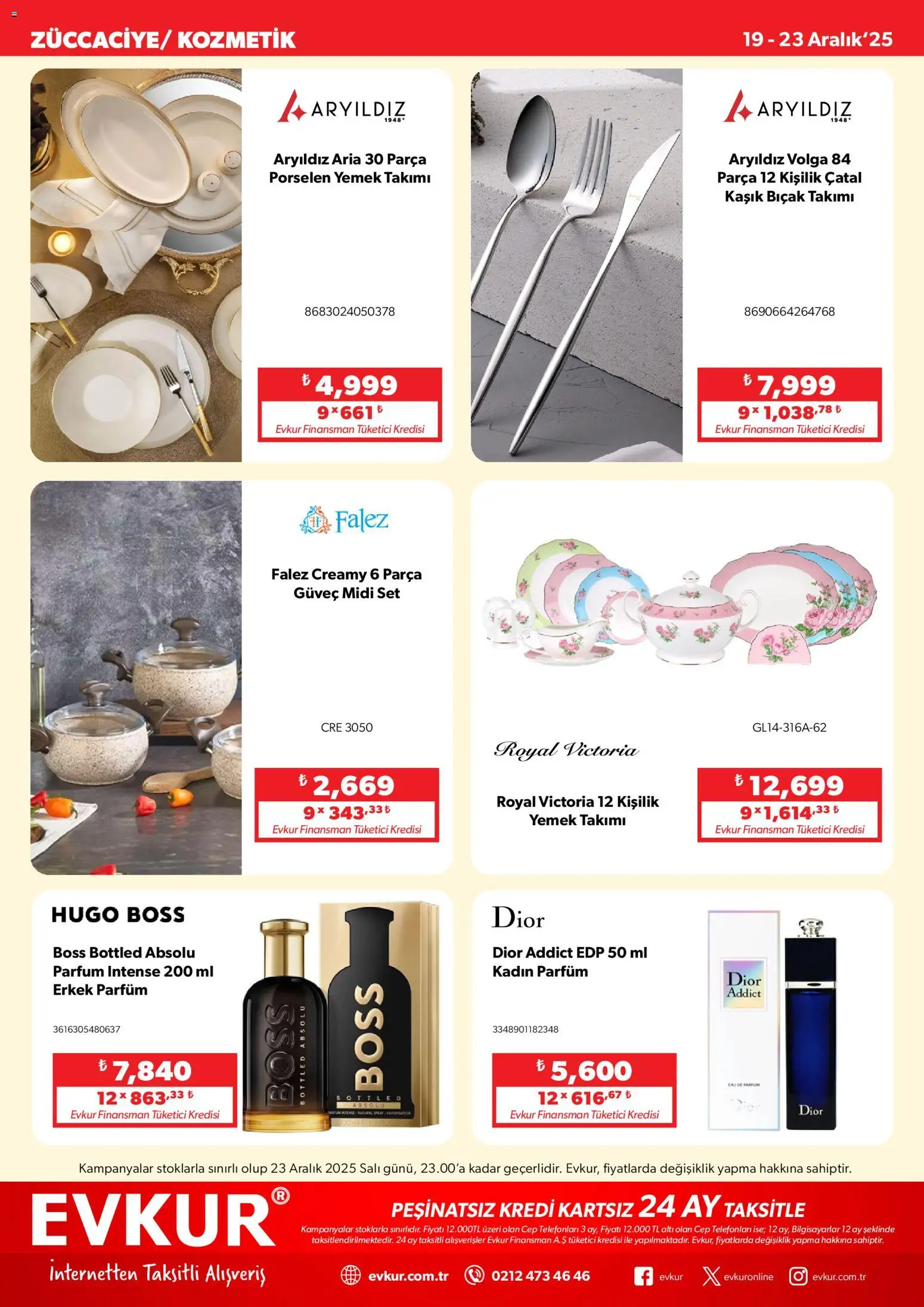 Evkur Muhteşem Fırsatlar - 19.12.2025 tarihinden itibaren geçerlidir | Sayfa: 8 | Ürünler: Çatal, Yemek takımı, Parfüm