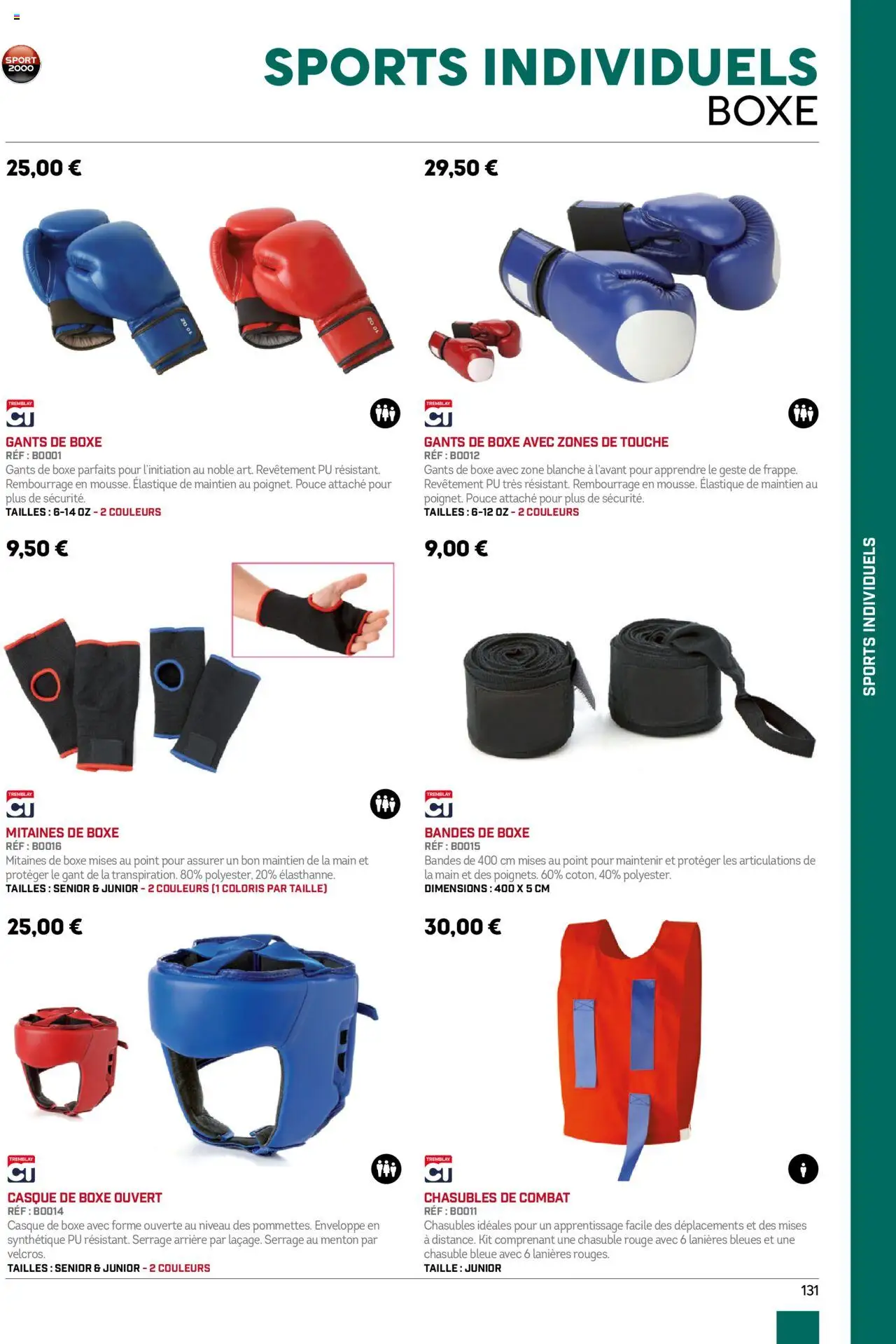 {H1} | Page: 131 | Produits: Enveloppe, Casque, Gants de boxe, Gants
