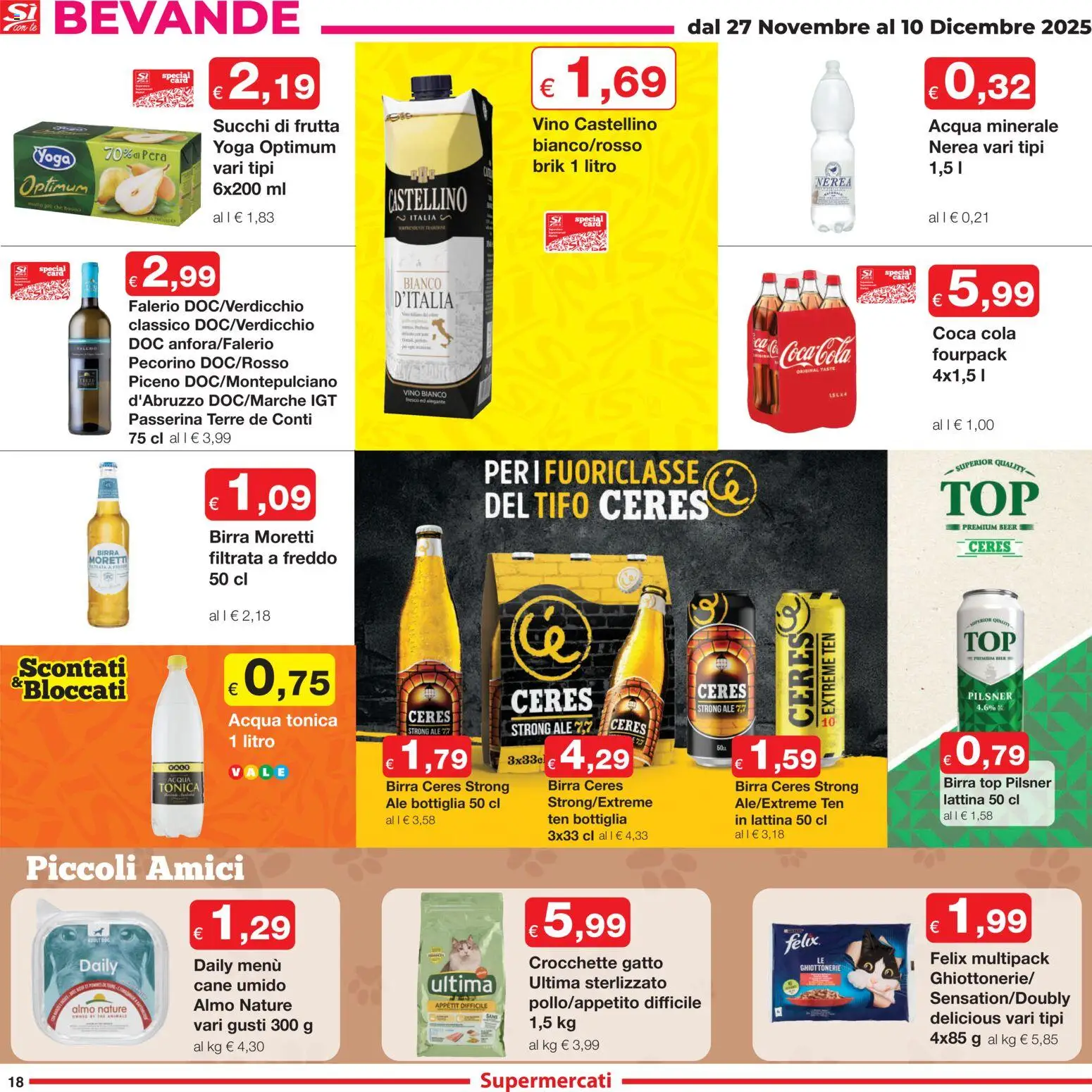 Volantino Sì con Te del 27.11.2025 | Pagina: 18 | Prodotti: Birra, Acqua tonica, Top, Pecorino