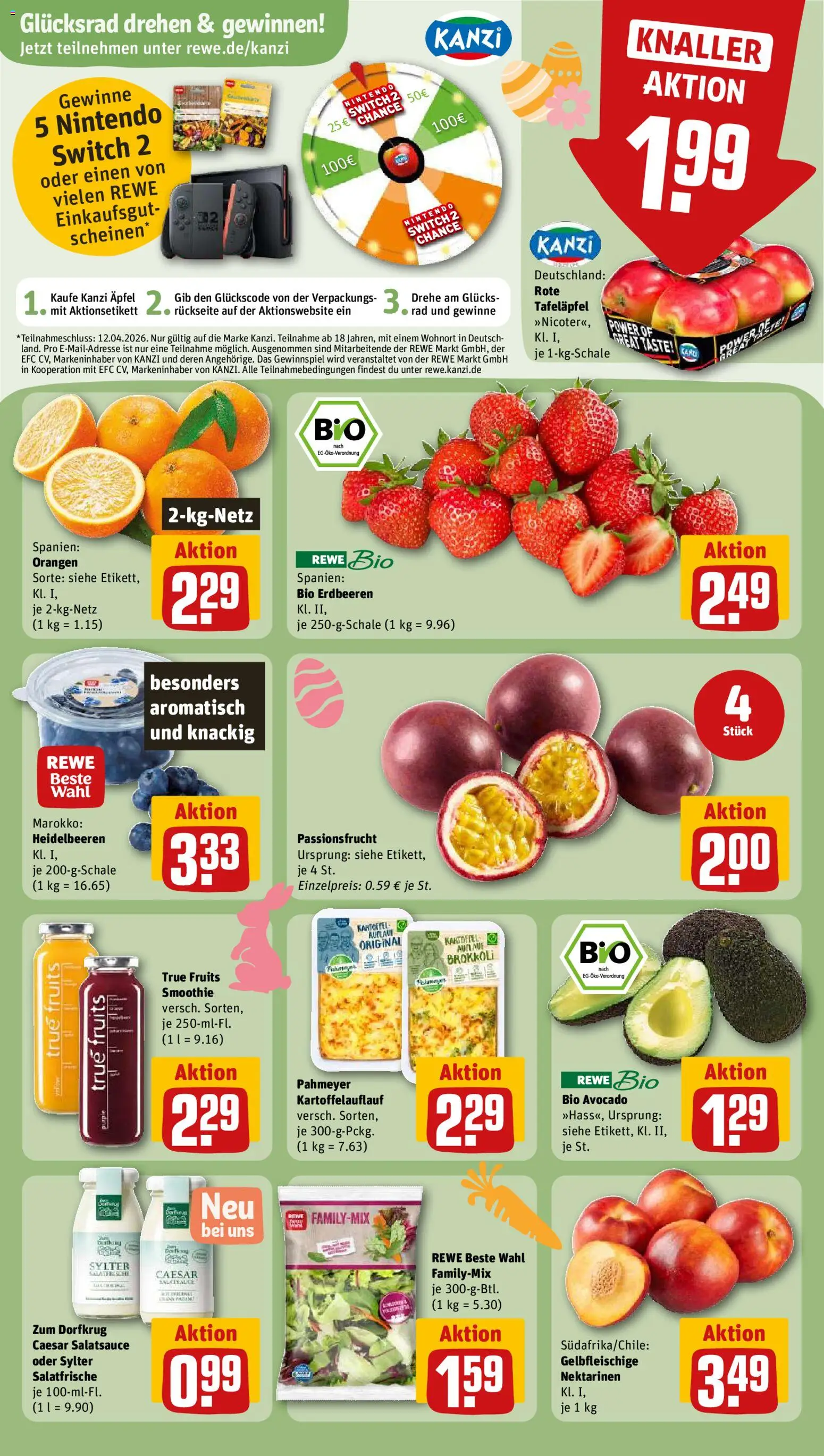 Rewe Prospekt 	 – gültig ab 23.03.2026 | Seite: 8 | Produkte: Nektarinen, Avocado, Brokkoli, Erdbeeren