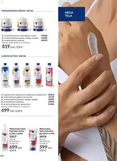 LOSION ZA TELO 400 ML, 1. sa glicerinom, bademovim mlekom & vitaminom E, 2. sa ekstraktom jagode i borovnice, 3. sa ekstraktima ananasa, manga i papaje, 4. sa ekstraktom lubenice, 5. sa mirisom jasmina i glicerinom - pregled AVON kataloga - važi od 29.12.2025 | Strana: 190