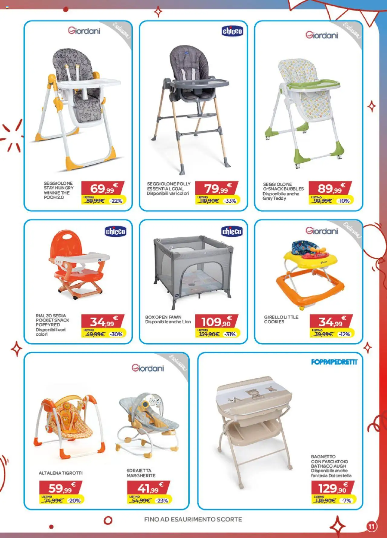 Volantino Bimbo store del 02.10.2025 | Pagina: 11 | Prodotti: Altalena, The, Bagnetto, Fasciatoio
