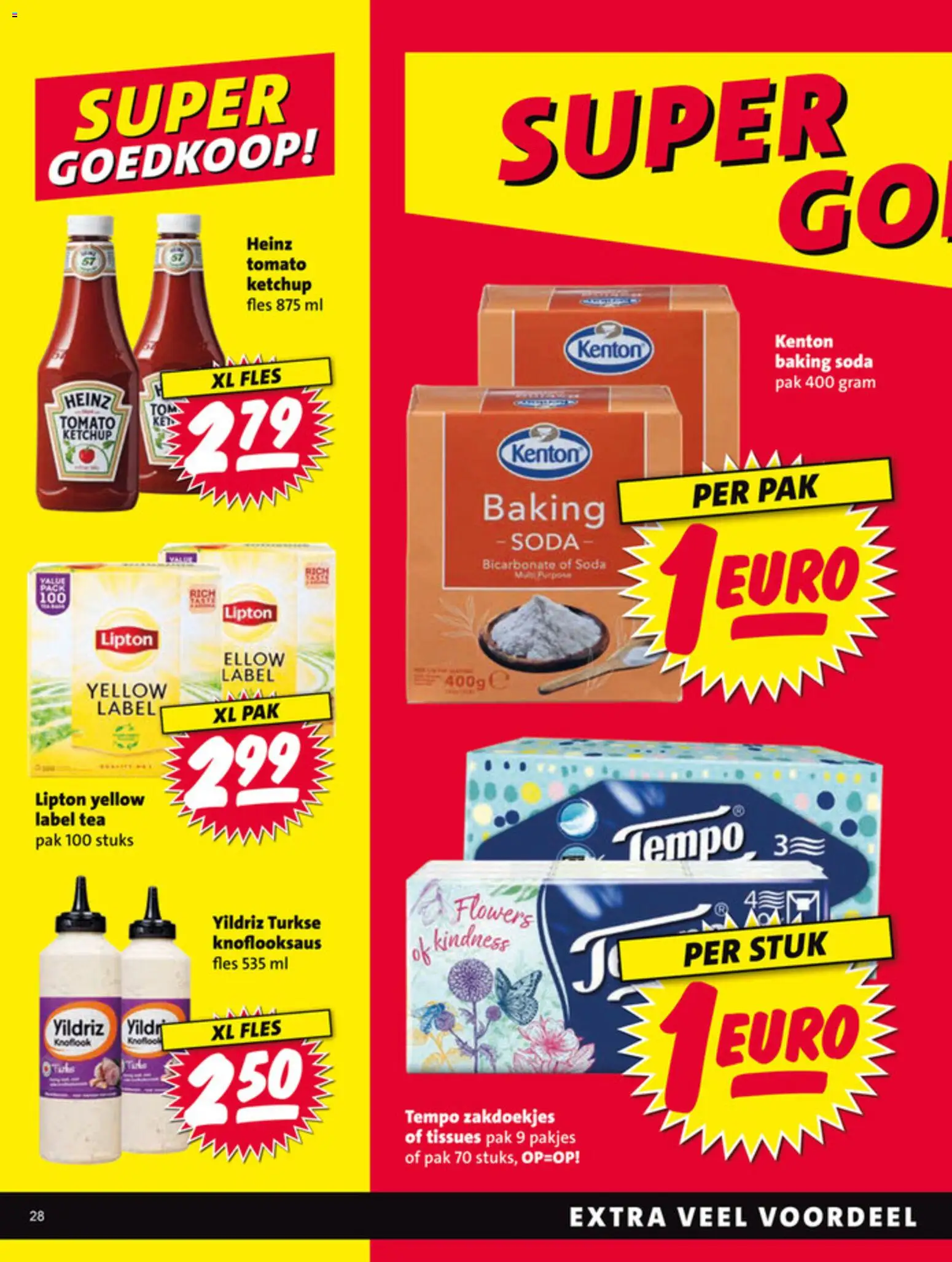 {H1} | Pagina: 28 | Producten: Ketchup, Fles, Tissues, Knoflook