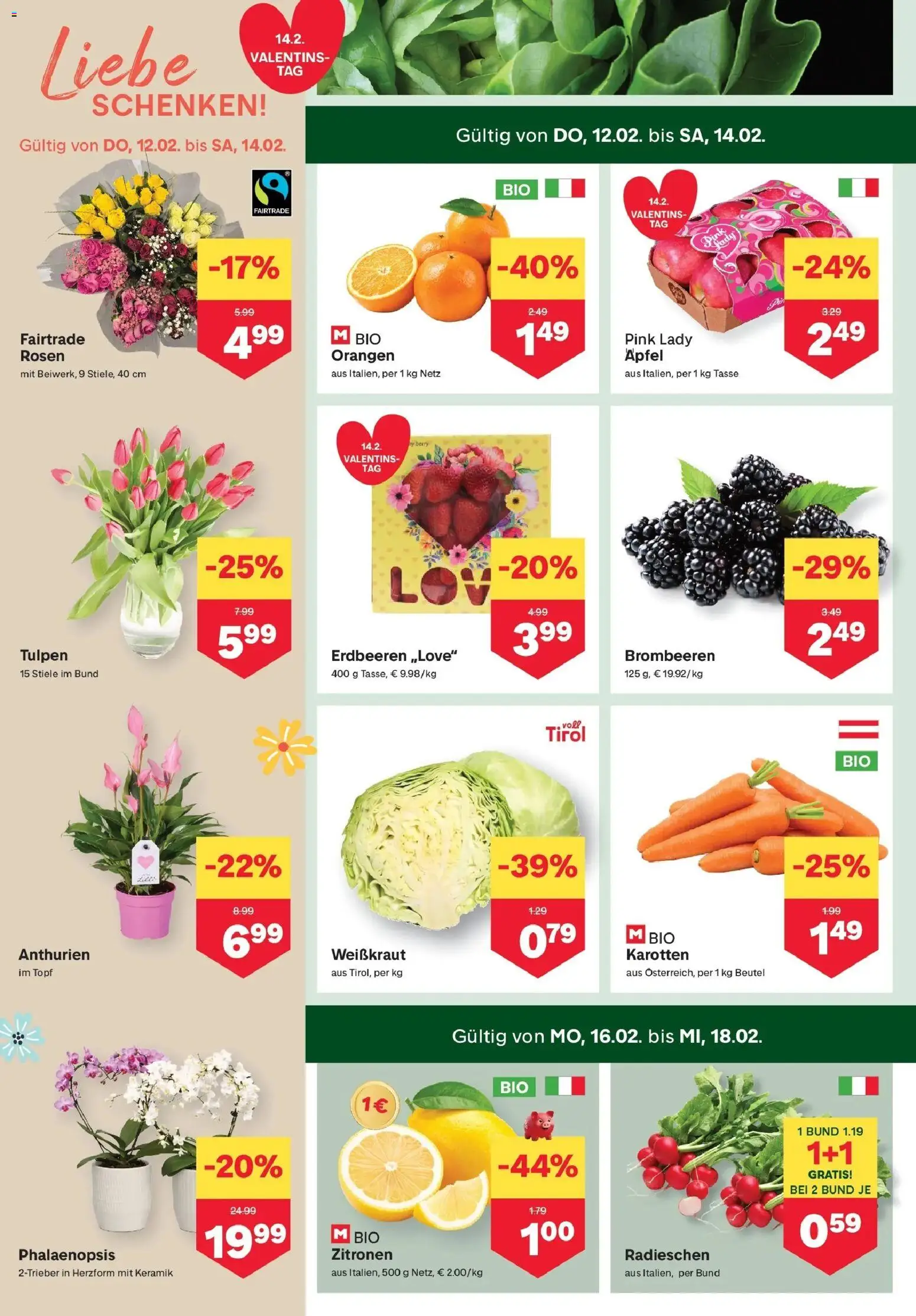 MPREIS Lenzing gültig ab 12.02.2026 | Seite: 2 | Produkte: Erdbeeren, Äpfel, Orangen