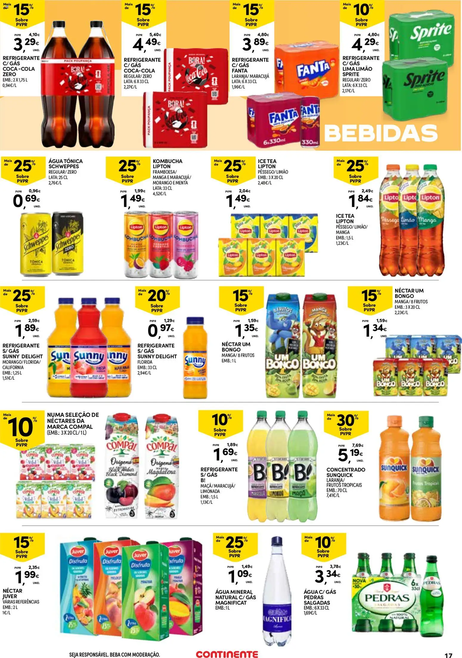 Continente Açores  │ válido de 16.04.2026 | Página: 17 | Produtos: Refrigerante, Kombucha, Maça, Água mineral