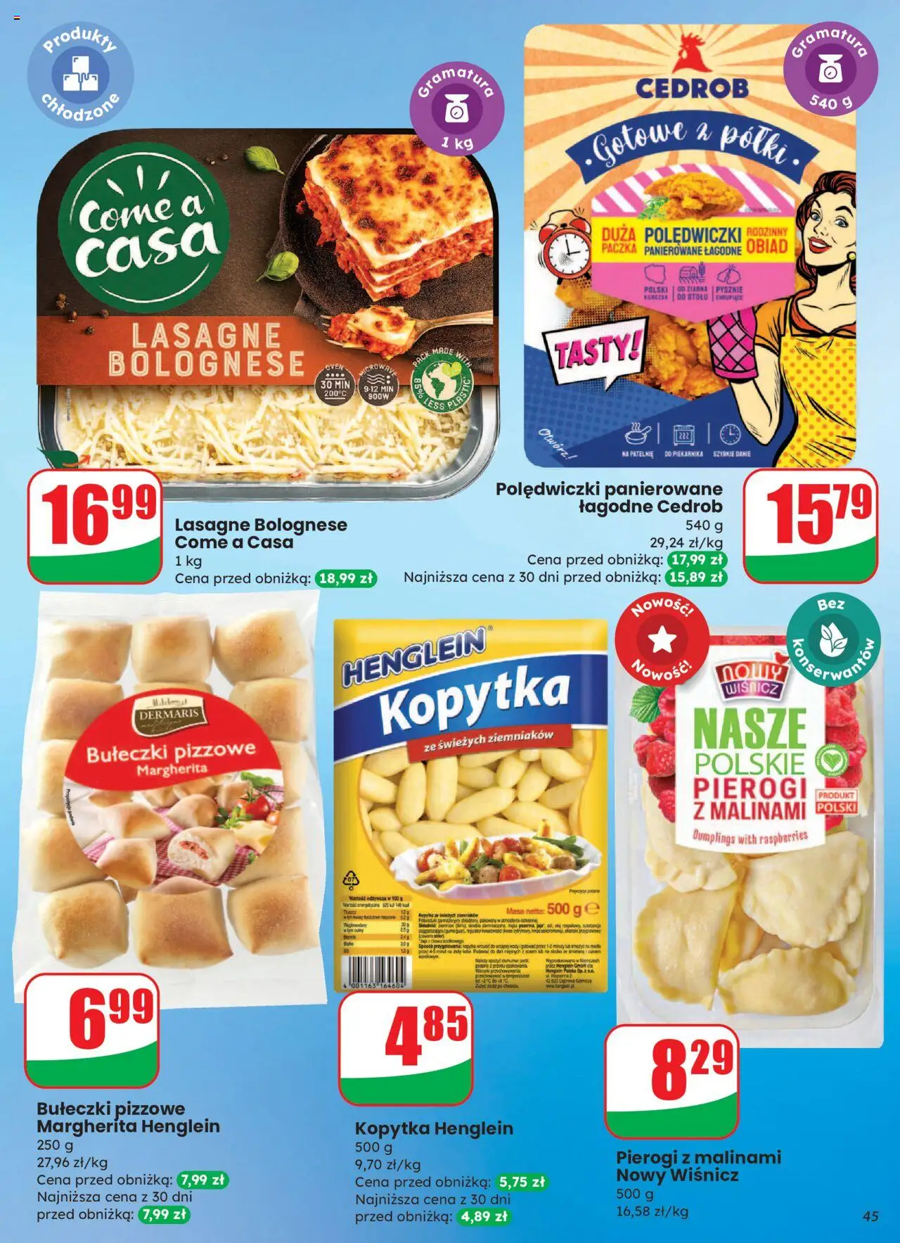 Dino Gazetka od 27.08.2025 | Strona: 45 | Produkty: Kurczak, Lasagne, Lasagne bolognese, Kopytka