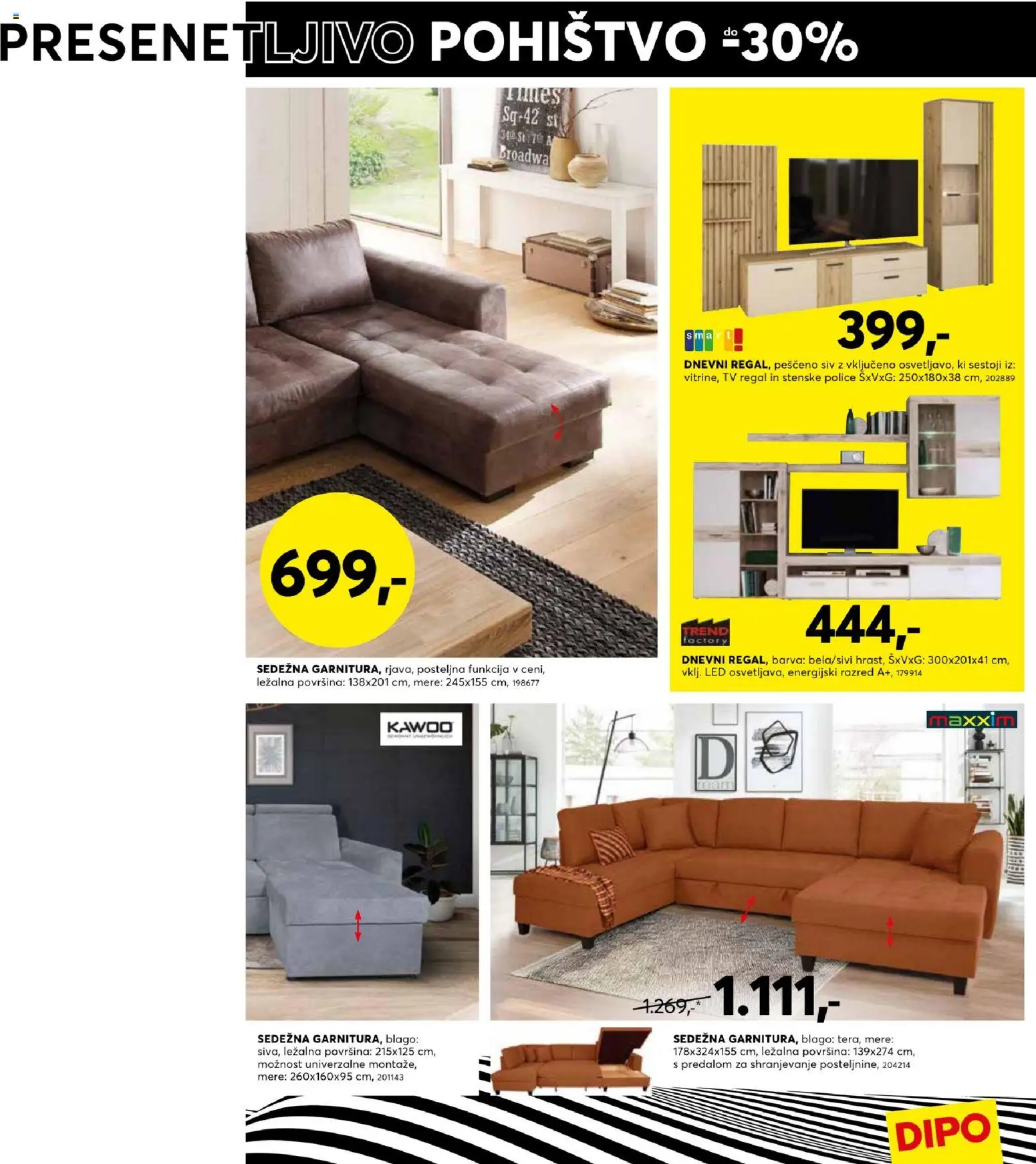 Novi Dipo katalog ponudbe – veljaven od 08.04.2026 | Stran: 7 | Izdelki: Tv, Pohištvo, Regal, Barva