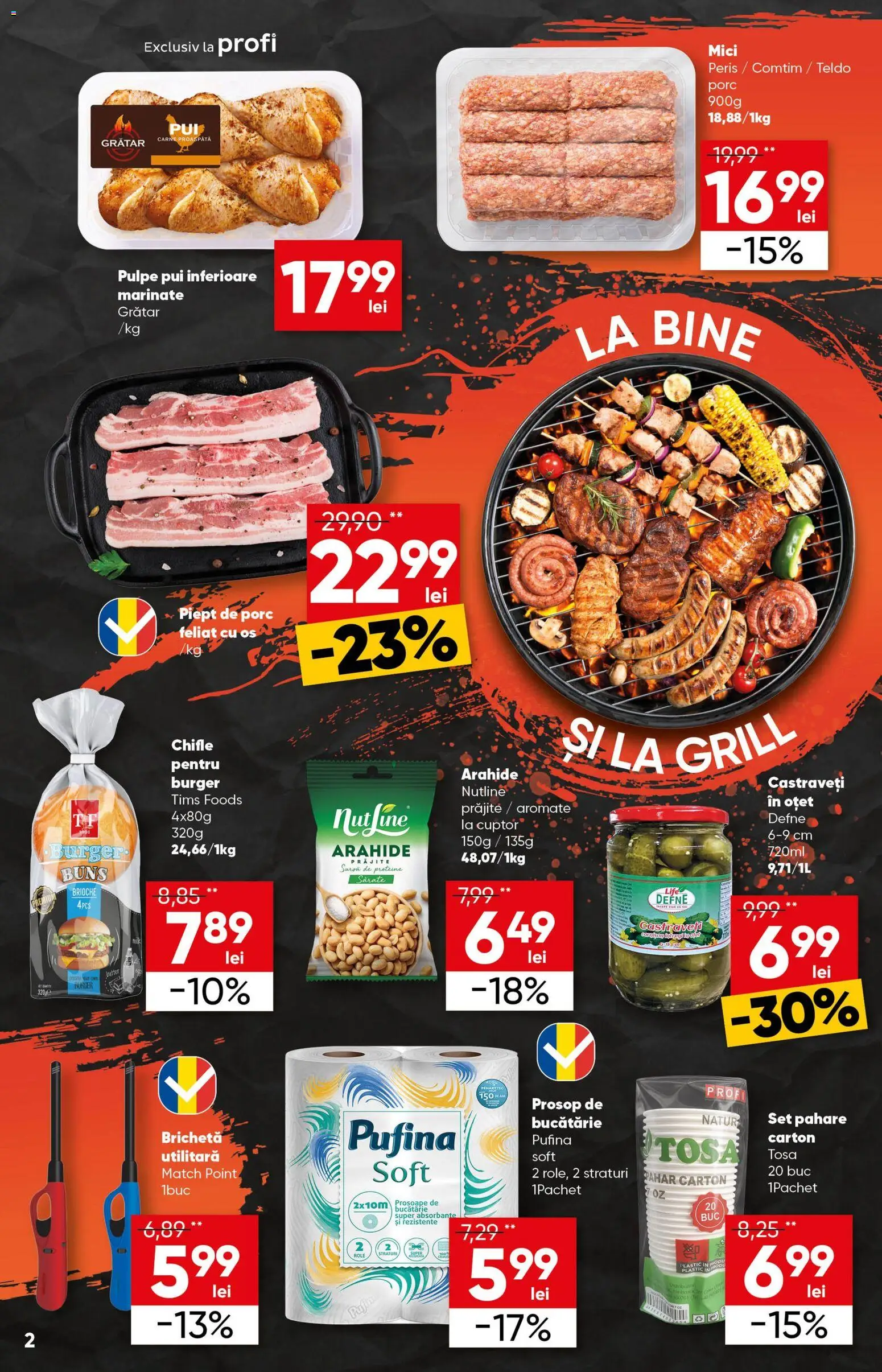 Noul catalog Profi – valabil de la 29.04.2026 | Pagină: 2 | Produse: Prosoape de bucătărie, Grătar, Mici, Oțet