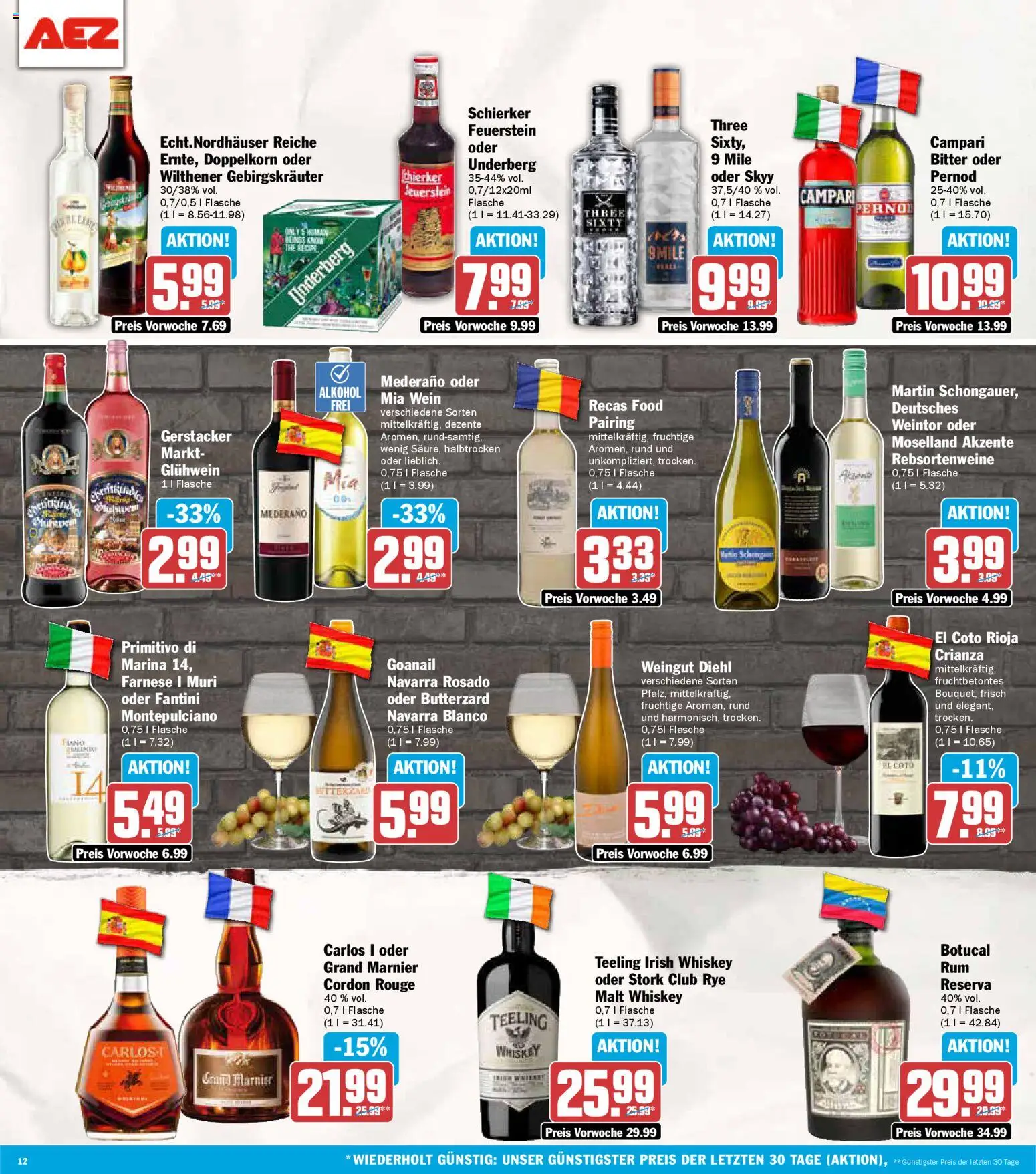 AEZ Prospekt 	 – gültig ab 17.11.2025 | Seite: 12 | Produkte: Wilthener, Rouge, Wein, Whiskey