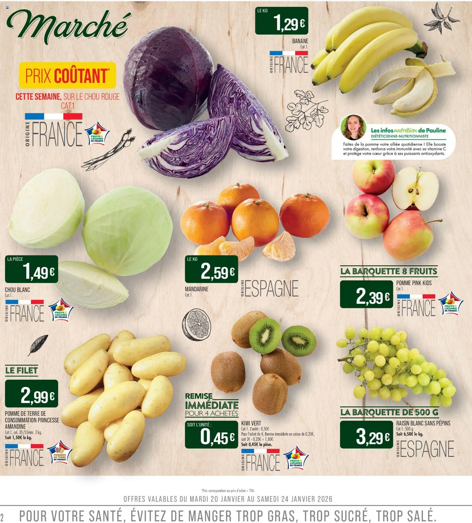 {H1} | Page: 2 | Produits: Raisin, Chou rouge, Kiwi vert, Pommes de terre