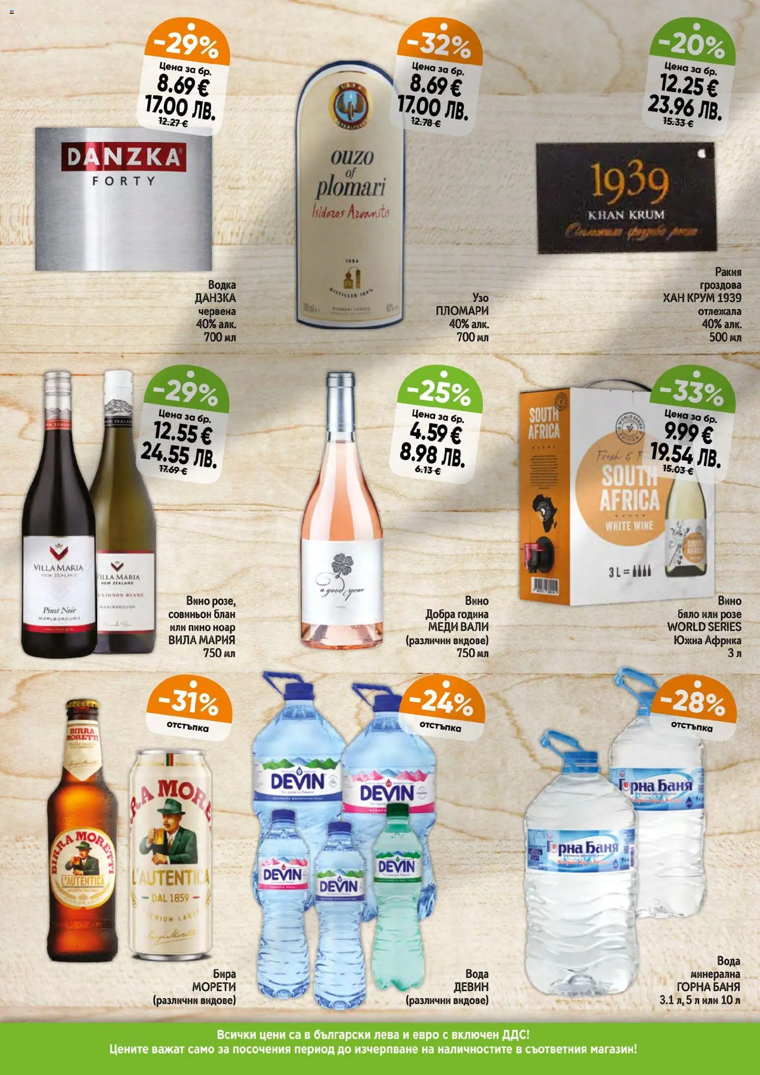 {H1} | Страница: 6 | Продукти: Водка, Вода, Вино, Бира