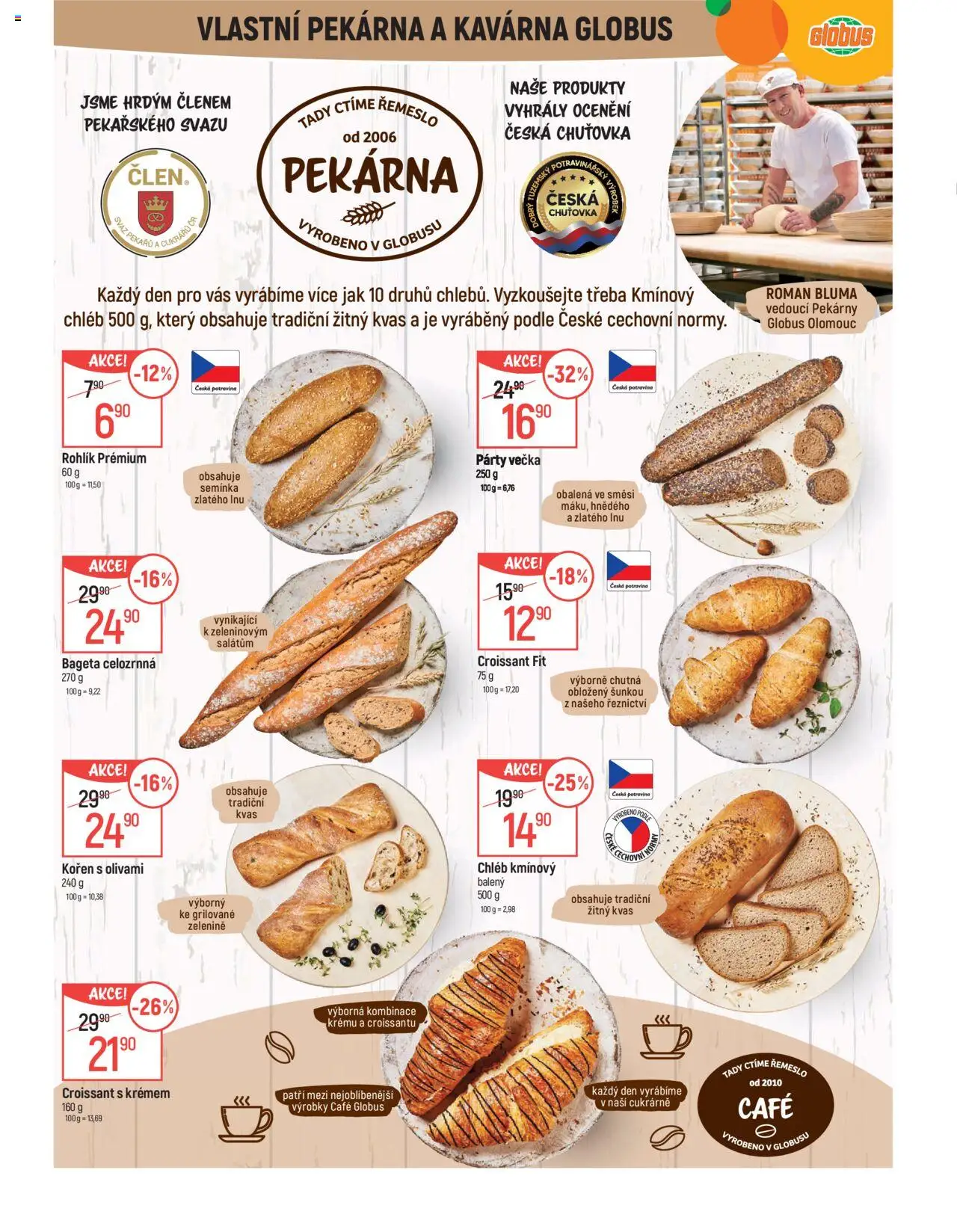 Globus leták - Olomouc od 10.09.2025 | Strana: 10 | Produkty: Globus, Chléb, Croissant, Bageta