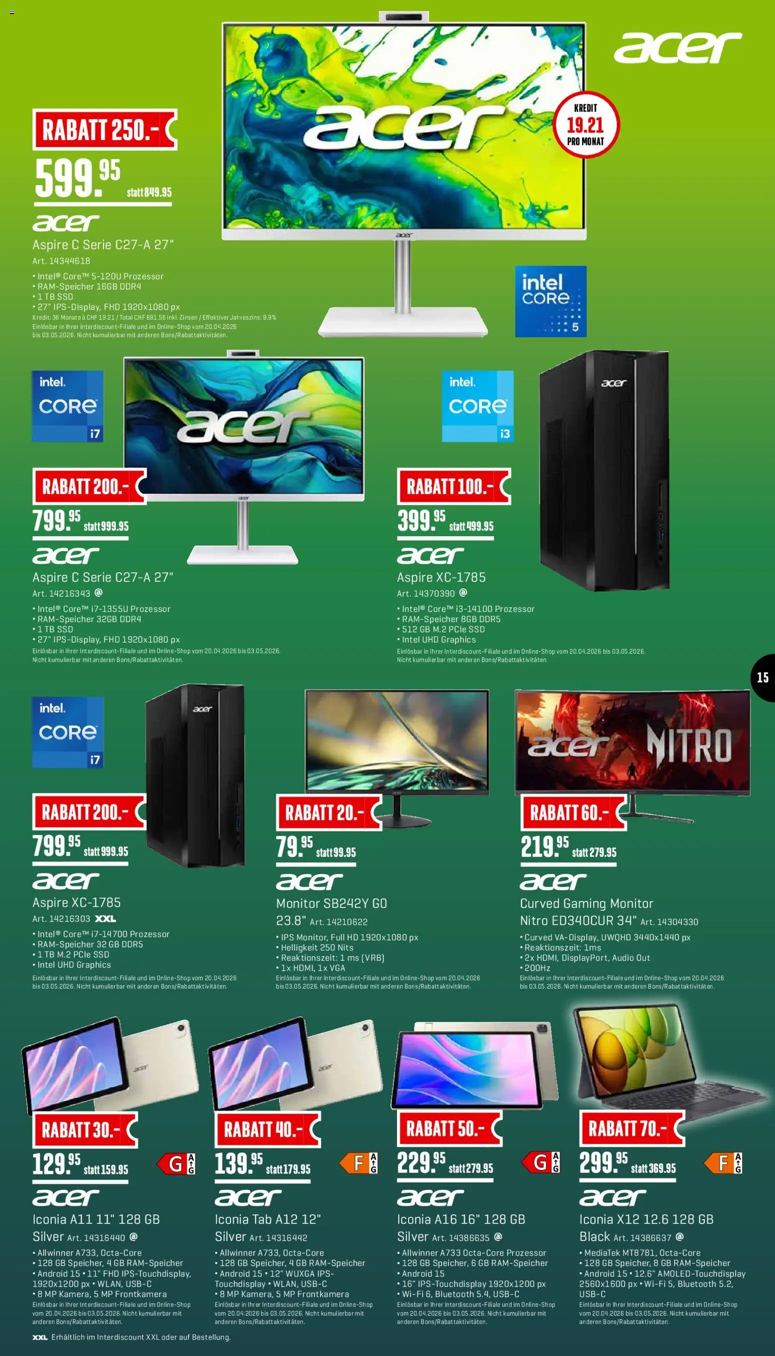 Interdiscount aktionen – gültig ab 20.04.2026 | Seite: 15 | Produkte: Audio, Monitor