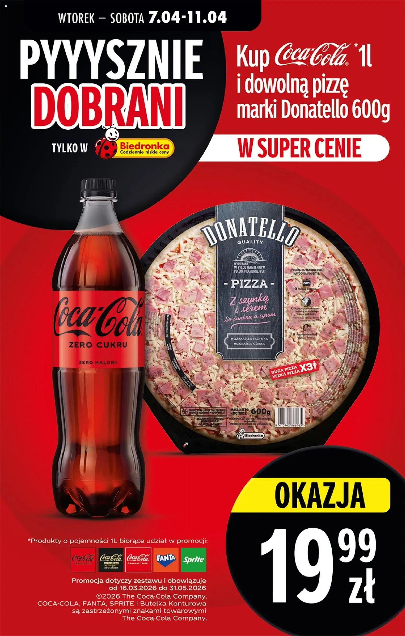Biedronka Polsko leták od 07.04.2026 | Strana: 85 | Produkty: Šunka, Coca cola, Sprite, Mozzarella