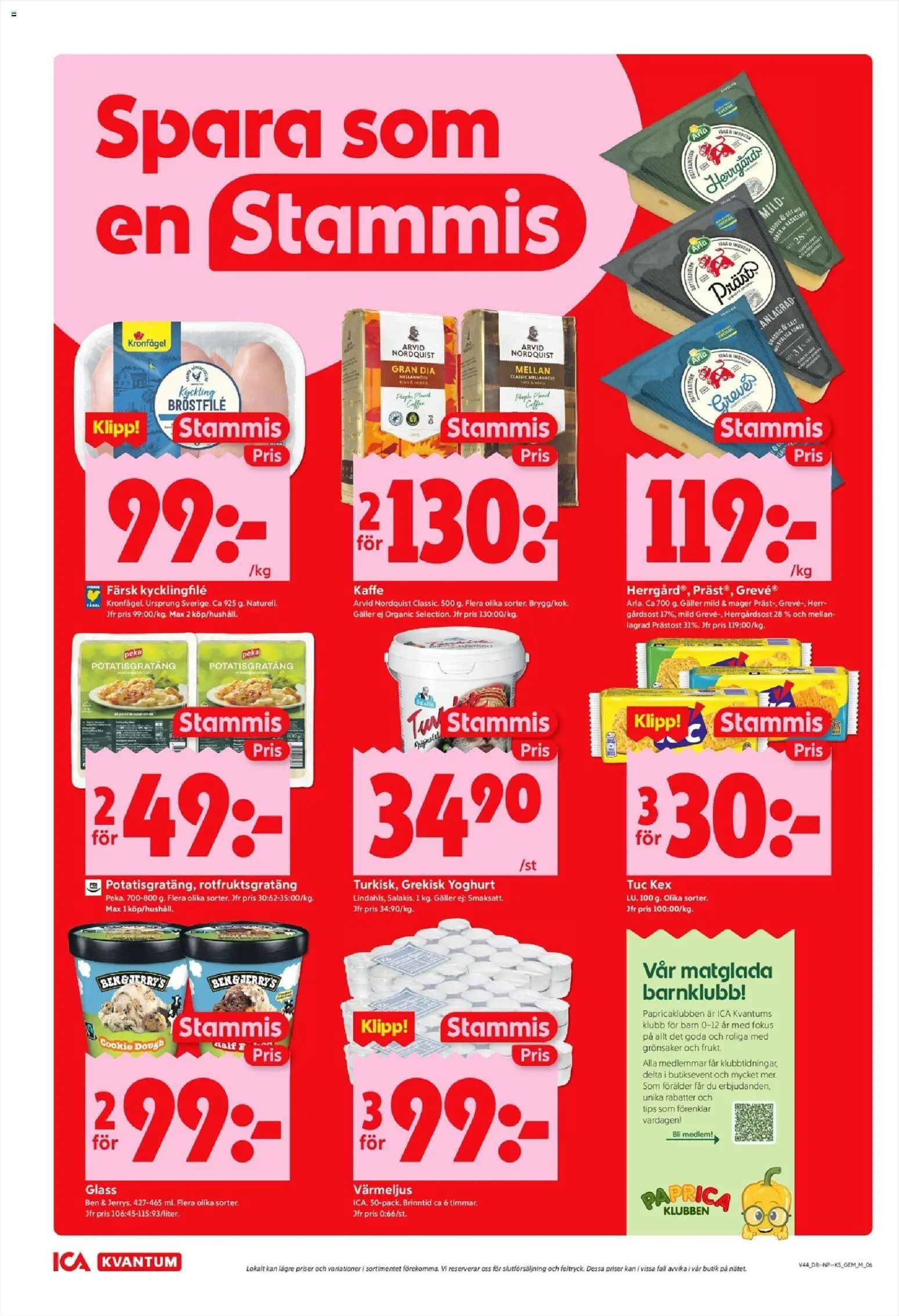 ICA Kvantum reklamblad aktuell från 27.10.2025 | Sida: 8 | Produkter: Salt, Kycklingfile, Värmeljus, Glass