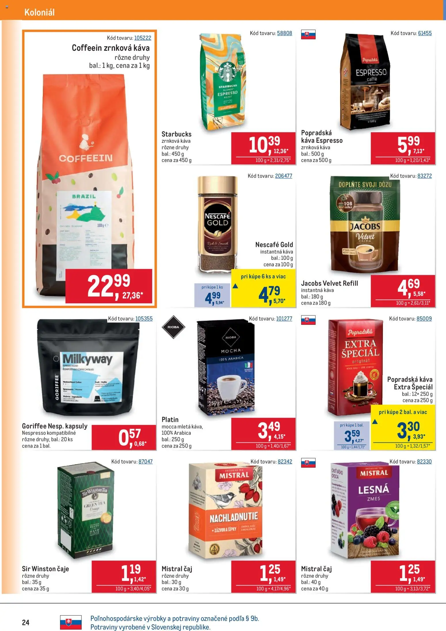 Nové Metro akcie – leták je platný od 10.12.2025 | Strana: 24 | Produkty: Jacobs Velvet, Káva, Nescafé Gold, Zrnková káva