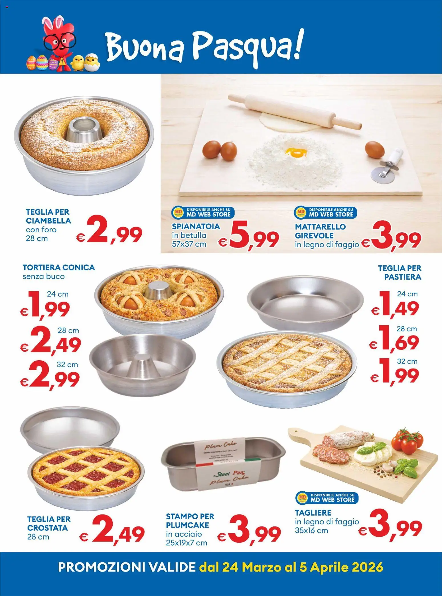 Volantino MD Discount del 24.03.2026 | Pagina: 14 | Prodotti: Teglia, Tortiera, Tagliere, Plumcake