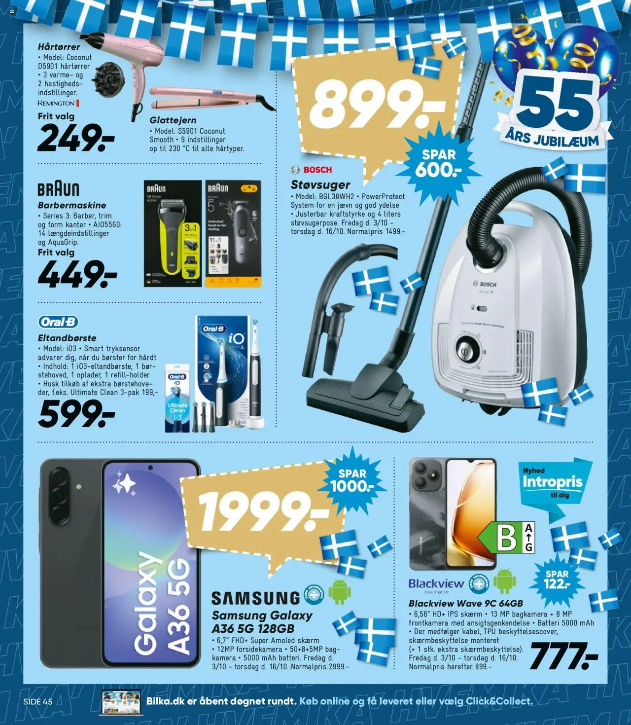Bilka tilbudsavis – gyldig fra 03.10.2025 | Side: 18 | Produkter: Skærm, Støvsuger, Hårtørrer, Glattejern