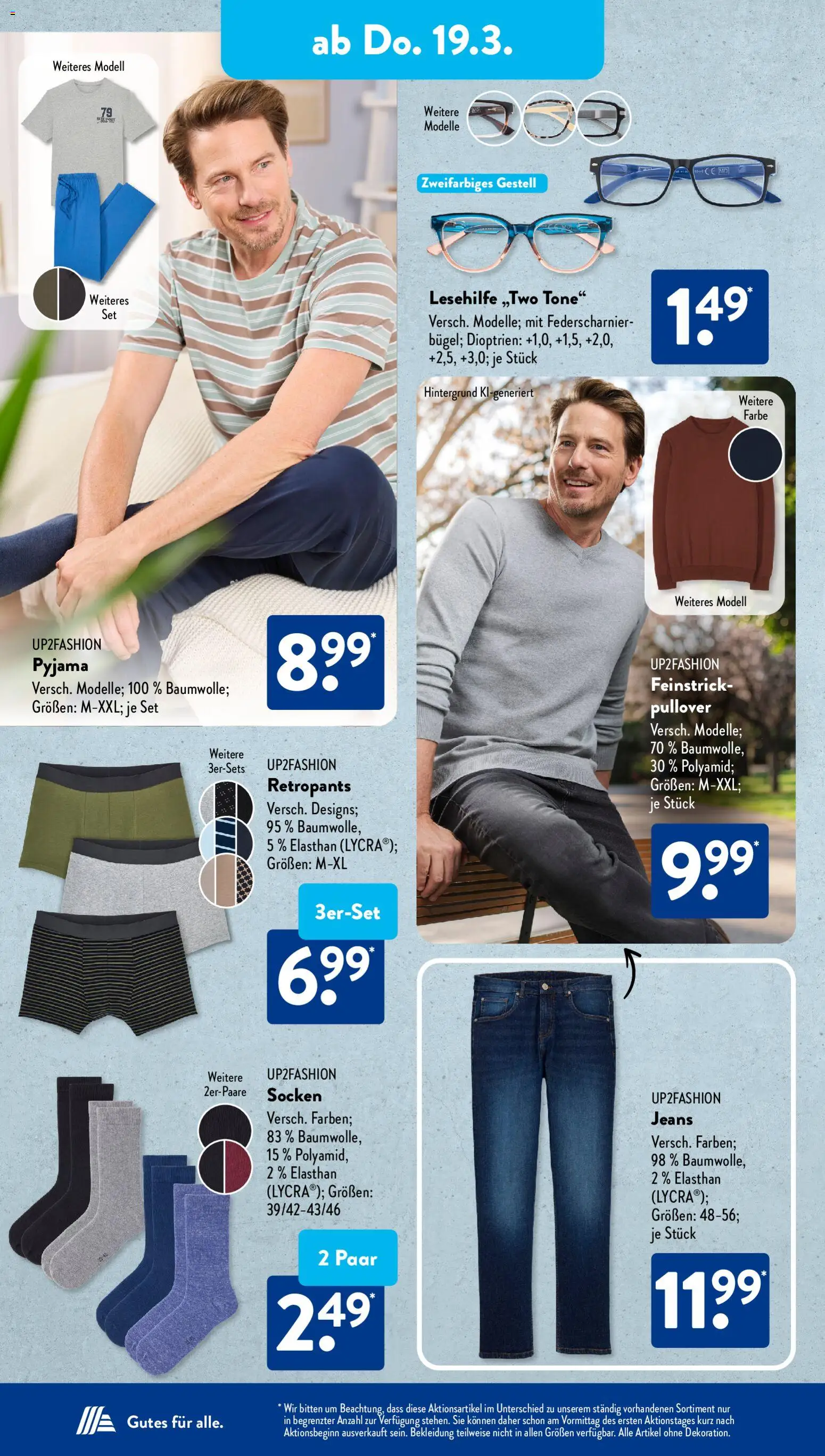 Aldi Süd Prospekt 	 – gültig ab 16.03.2026 | Seite: 12 | Produkte: Up2fashion, Pullover, Socken, Pyjama