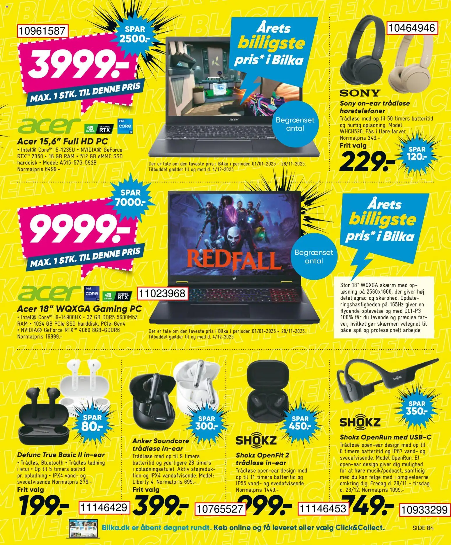 Bilka tilbudsavis – gyldig fra 28.11.2025 | Side: 35 | Produkter: PC, Trådløse høretelefoner, Gaming PC, Spil