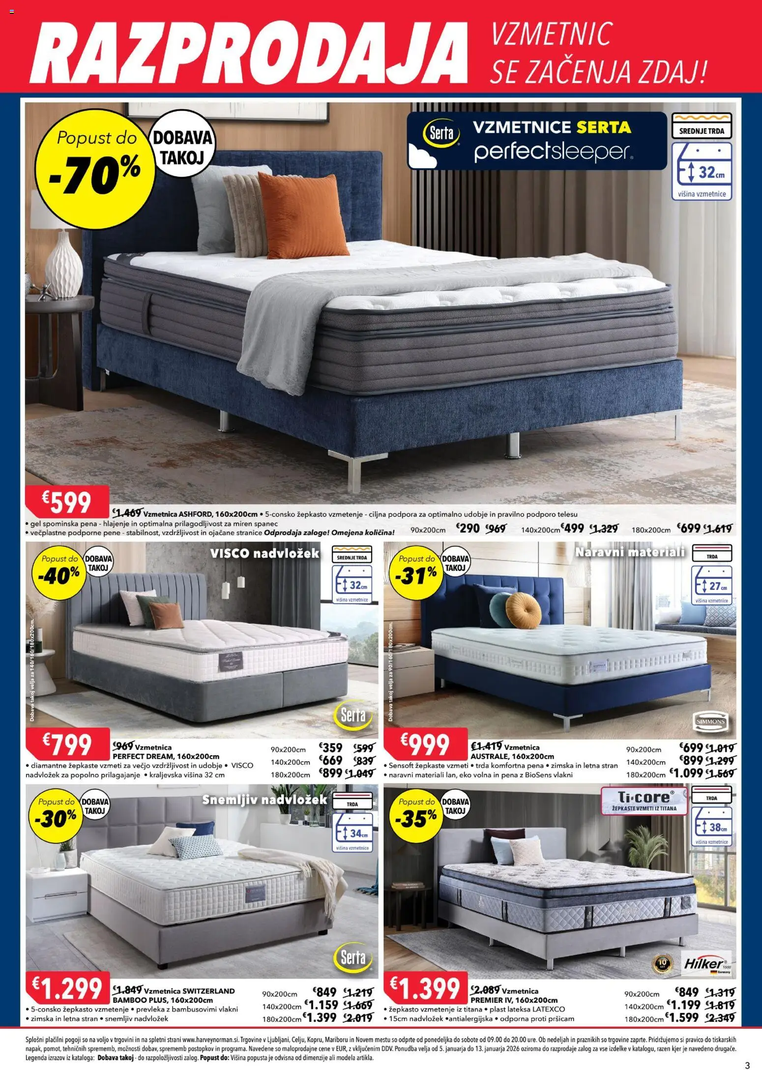 Novi Harvey Norman katalog ponudbe – veljaven od 05.01.2026 | Stran: 3 | Izdelki: Nadvložek, Vzmetnica, Prevleka