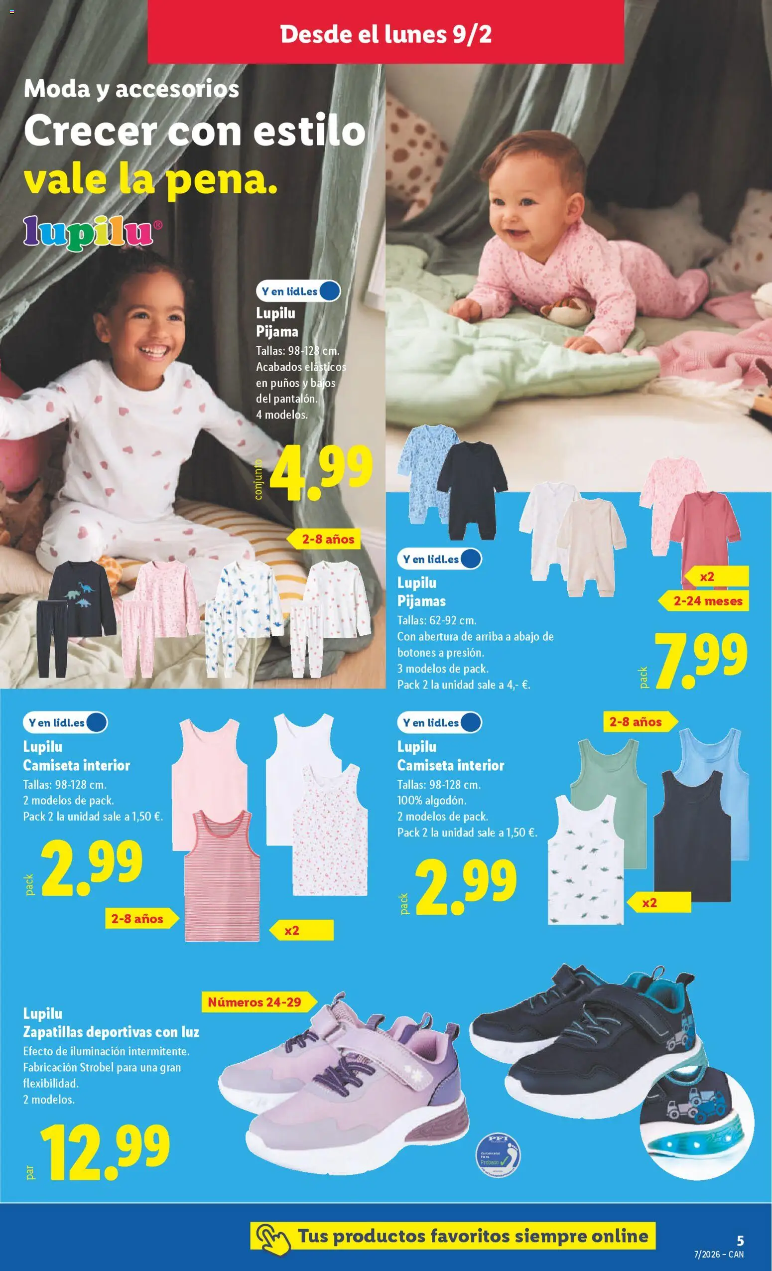 Lidl - Canarias │ válido desde el 09.02.2026 | Página: 15 | Productos: Pijama, Zapatillas deportivas, Zapatillas, Galette de chaise