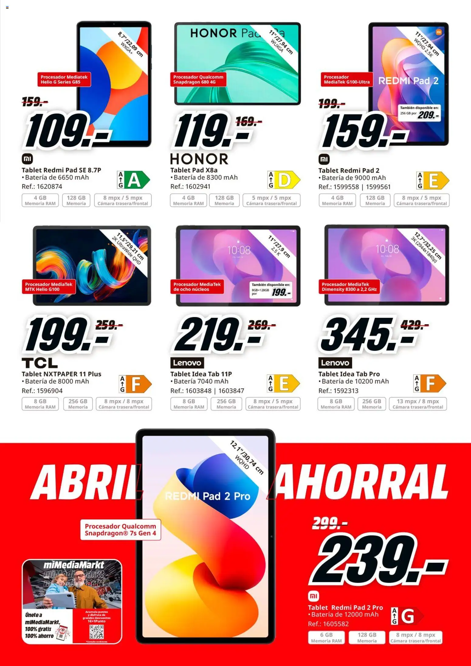 Media Markt folleto │ válido desde el 23.04.2026 | Página: 7 | Productos: Tablet, Cámara, Batería