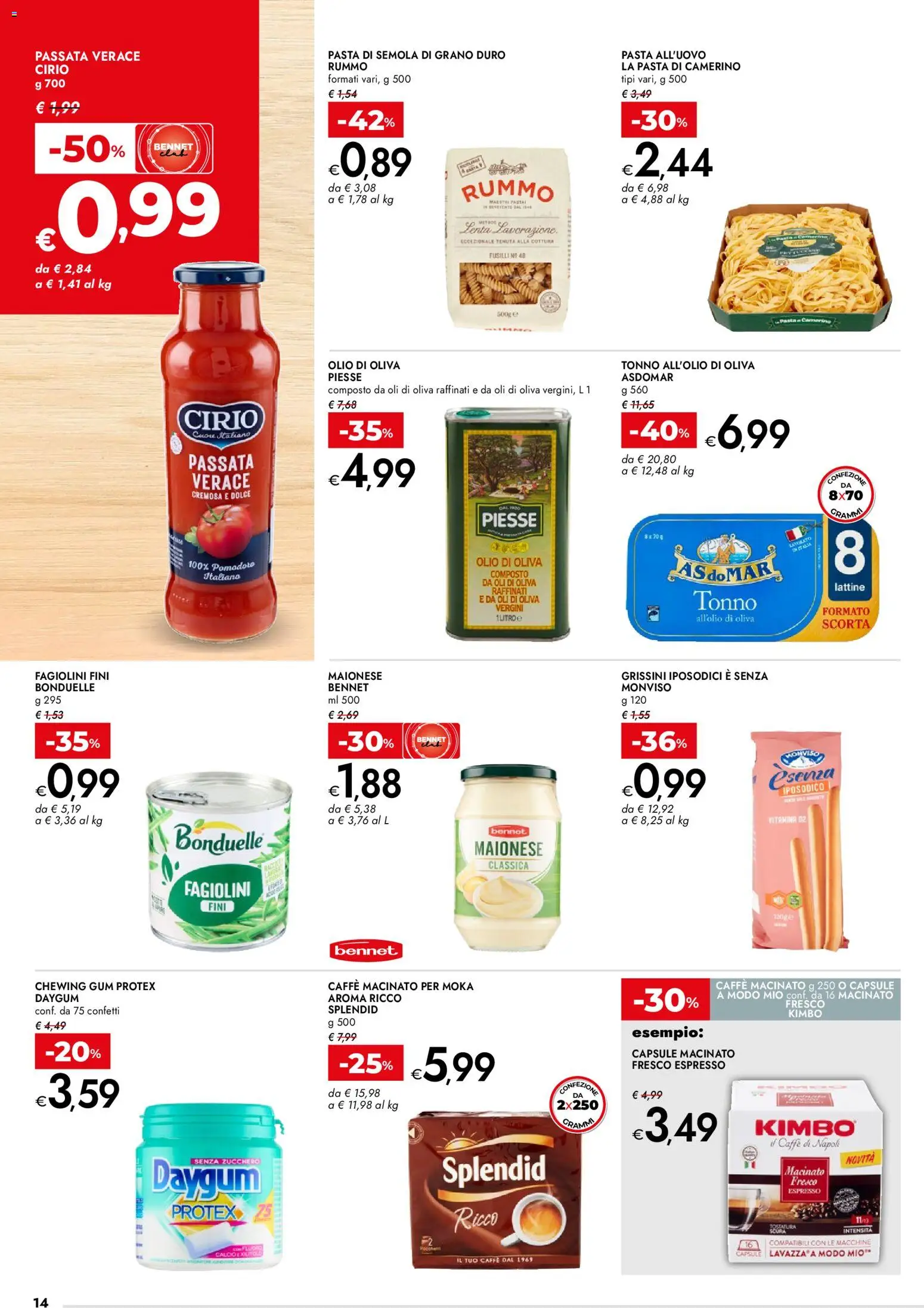 Volantino bennet del 05.03.2026 | Pagina: 14 | Prodotti: Zucchero, Grissini, Fagiolini, Macinato