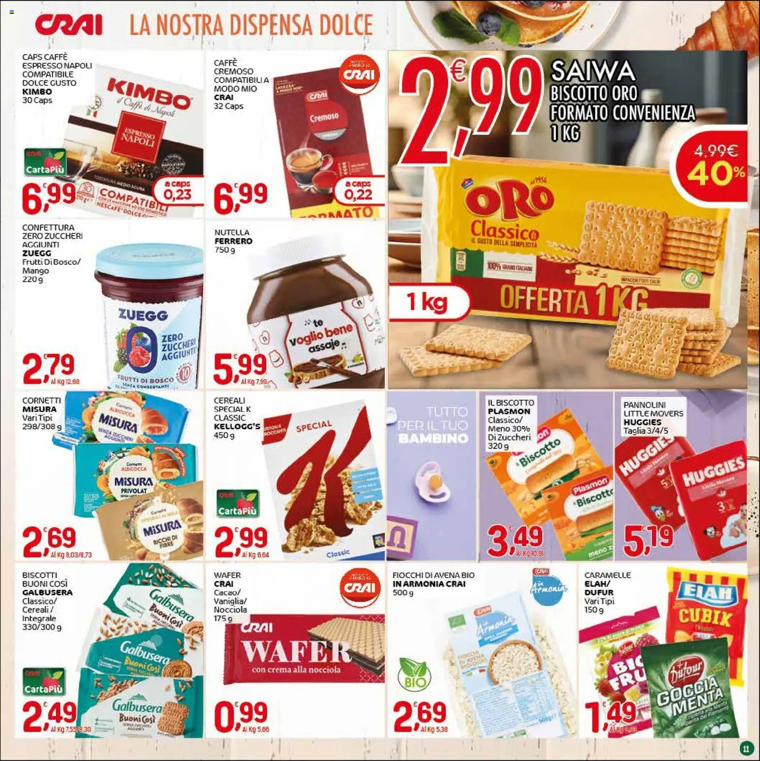 Volantino CRAI del 07.04.2026 | Pagina: 11 | Prodotti: Crema, Cereali, Fiocchi, Nutella