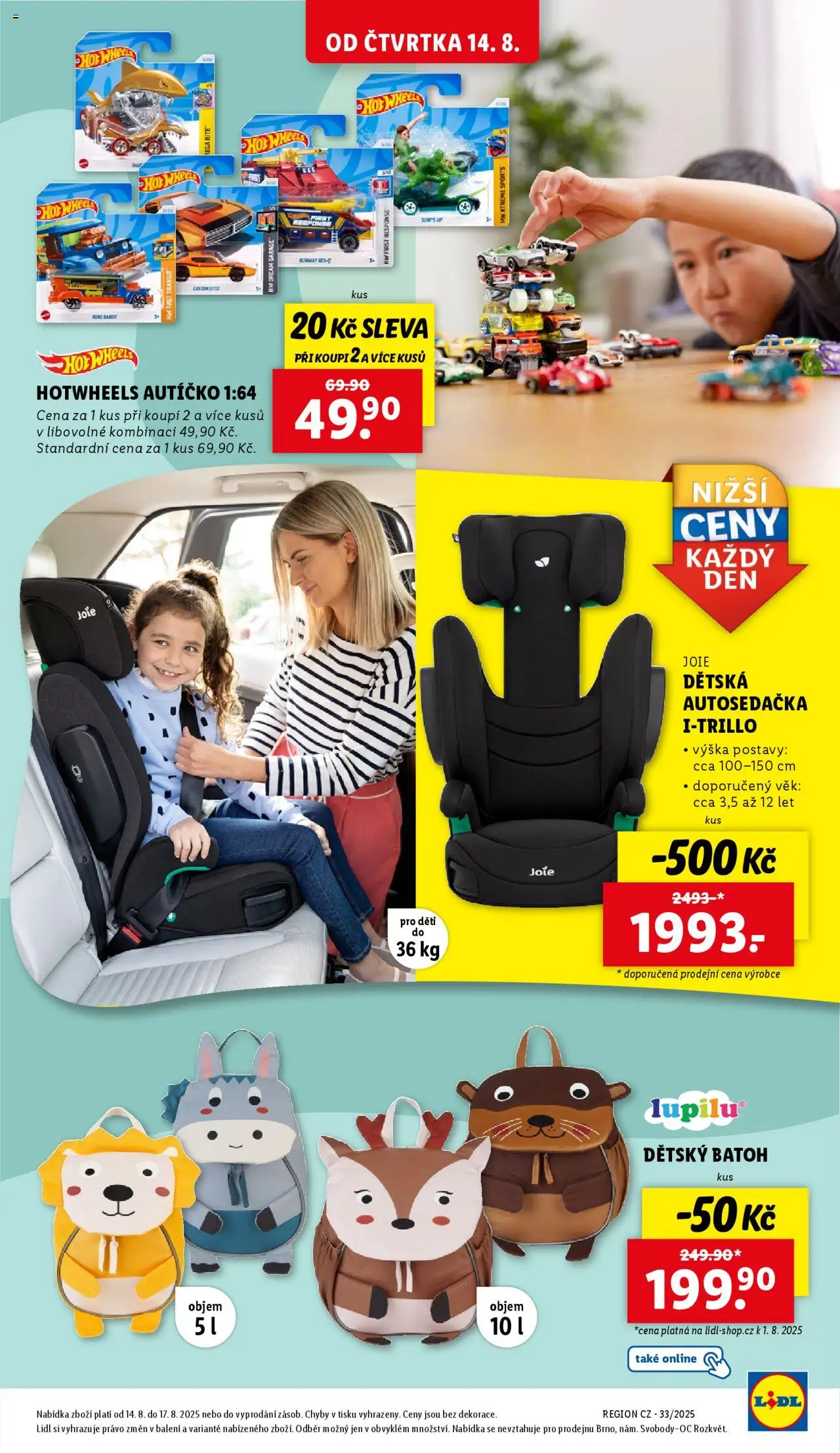 Lidl leták od 14.08.2025 | Strana: 35 | Produkty: Batoh, Hot Wheels